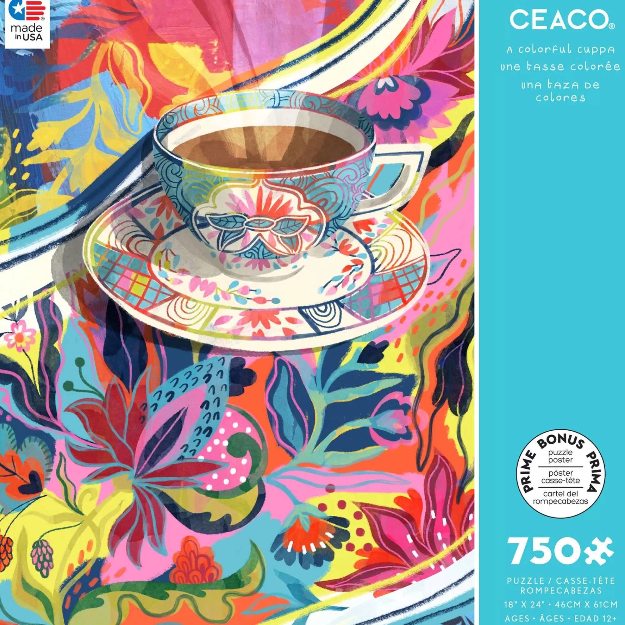 Ceaco A Colorful Cuppa - 750 Piece Puzzle* Made In Usa' Puzzles