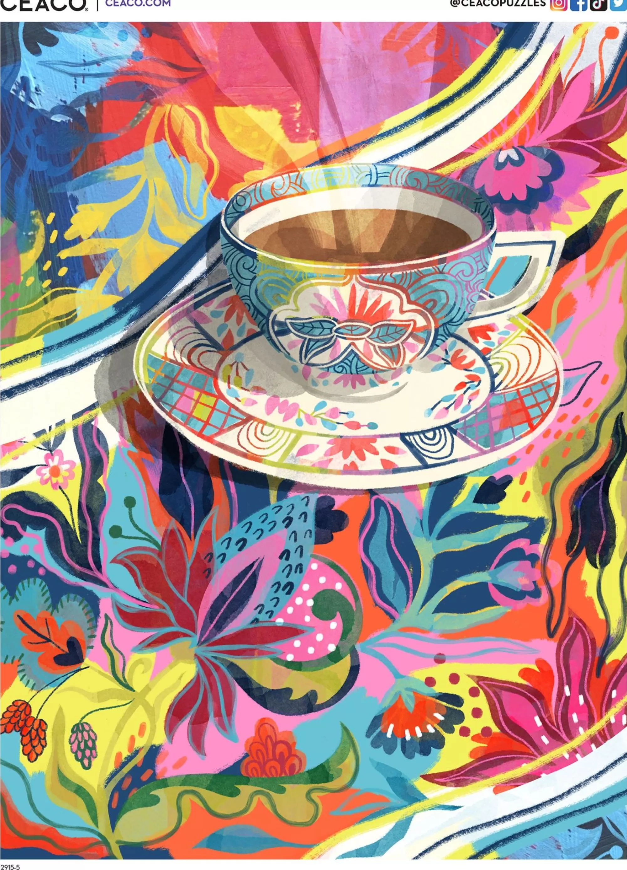 Ceaco A Colorful Cuppa - 750 Piece Puzzle* Made In Usa' Puzzles