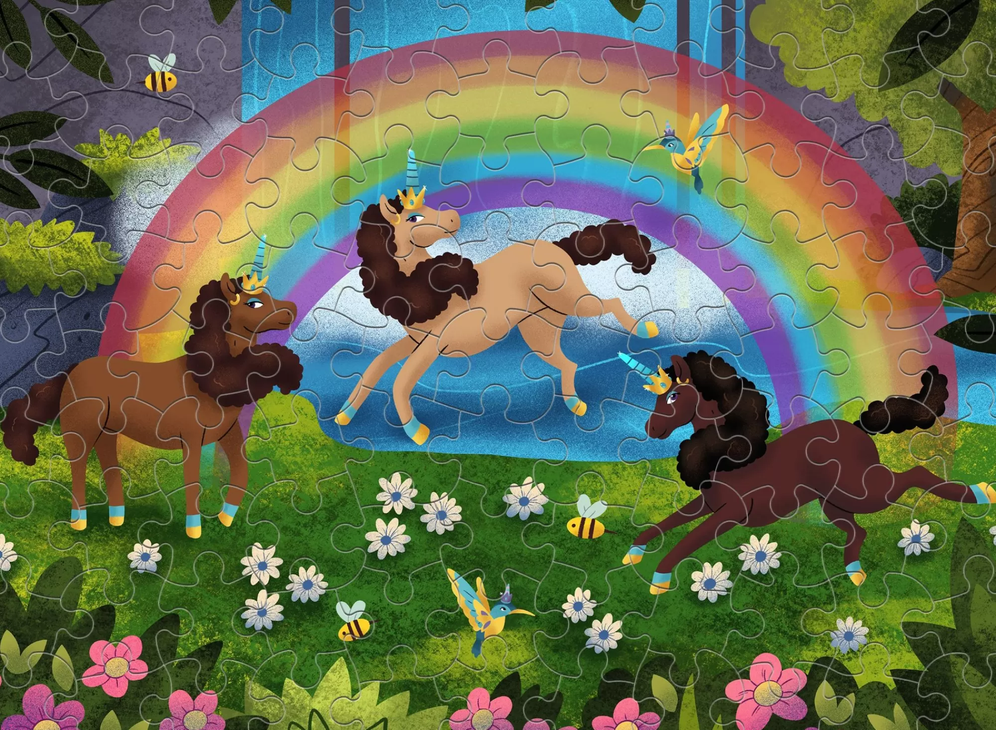 Ceaco Afro Unicorn - Unicorn Magic - 100 Piece Puzzle* Kids Puzzles