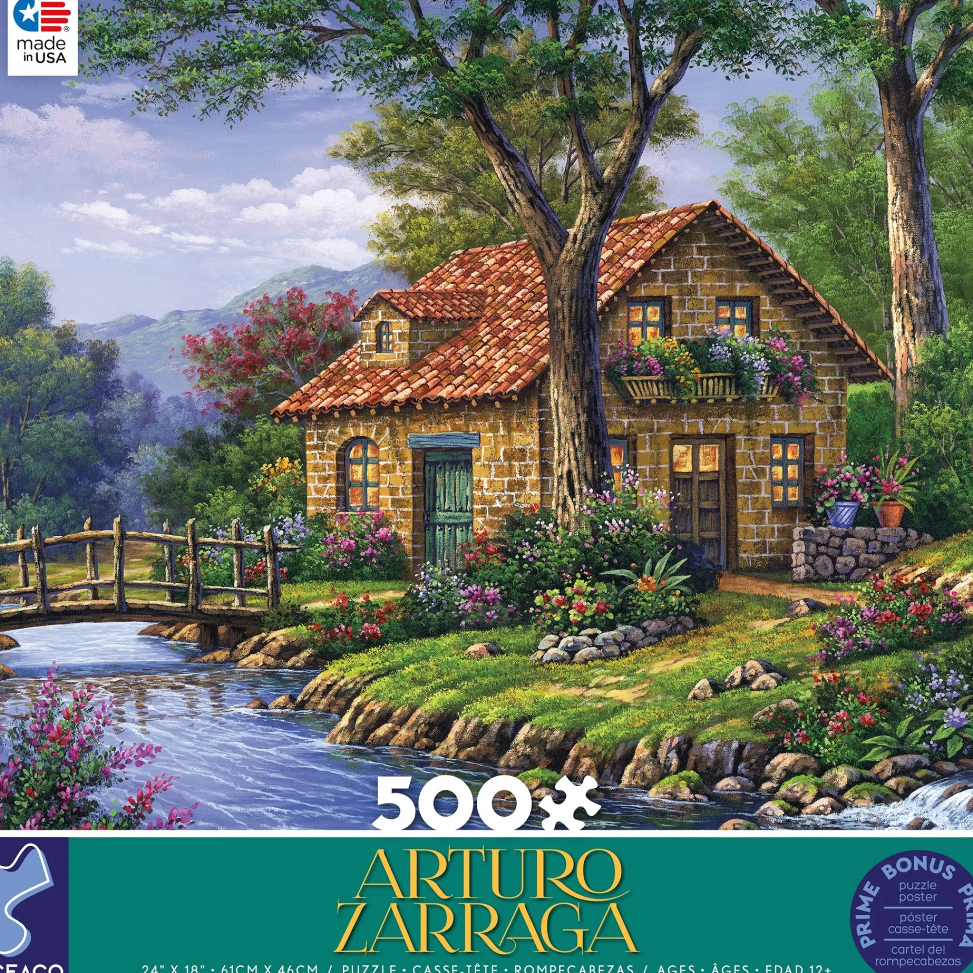 Ceaco Arturo Zarraga - Cottage By The River - 550 Piece Puzzle* Landscapes