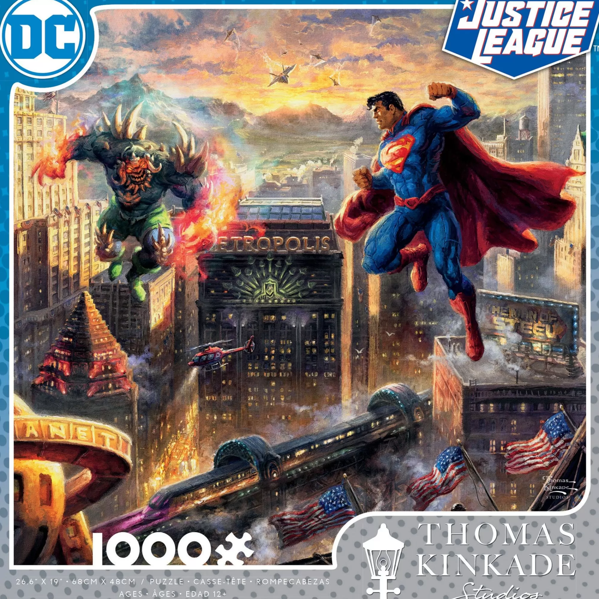 Ceaco Dc Comics Thomas Kinkade - Superman: Man Of Steel - 1000 Piece Puzzle* Made In Usa' Puzzles