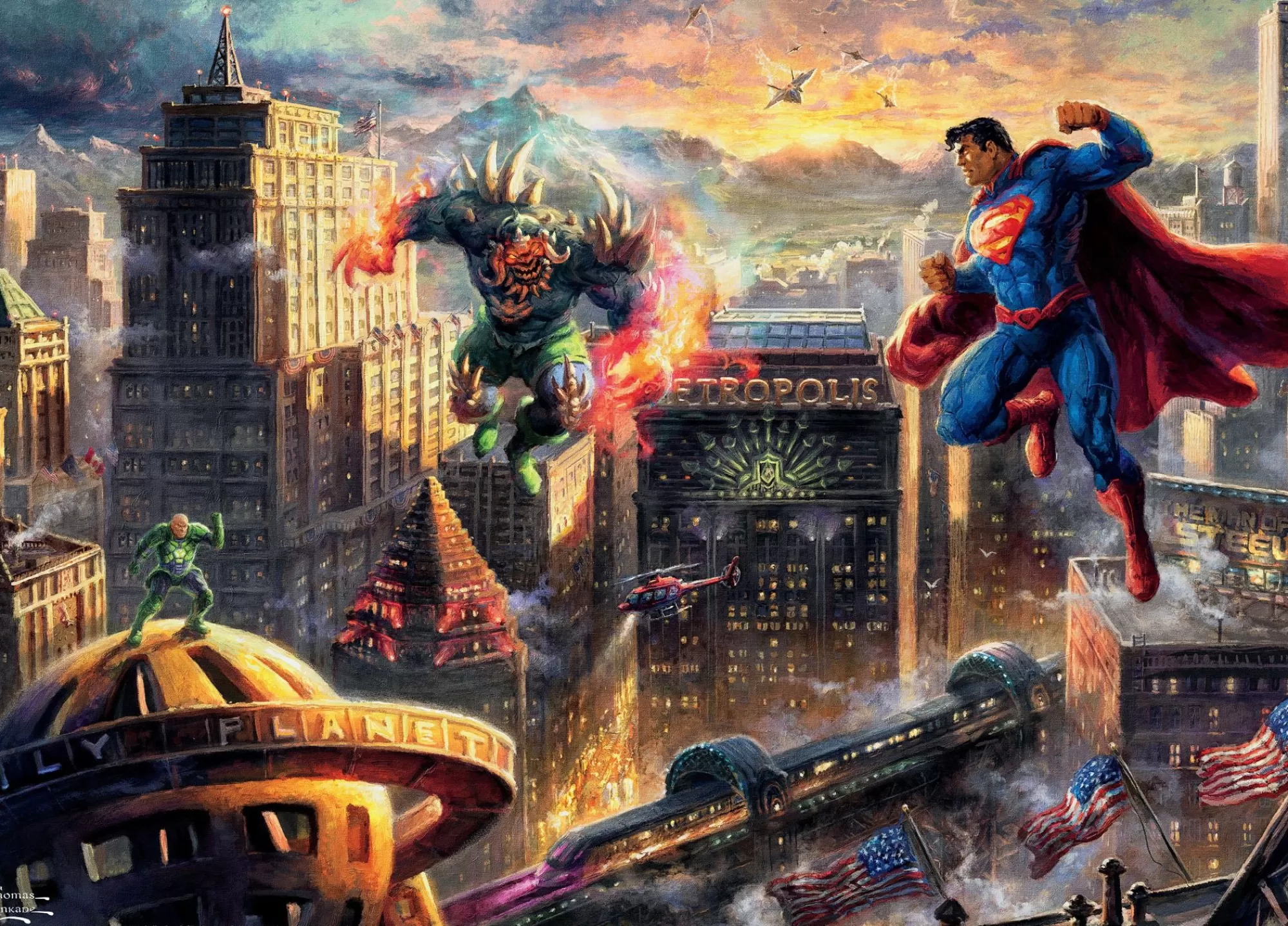 Ceaco Dc Comics Thomas Kinkade - Superman: Man Of Steel - 1000 Piece Puzzle* Made In Usa' Puzzles