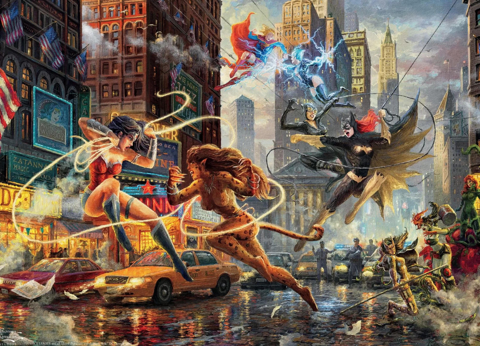 Ceaco Dc Comics Thomas Kinkade - The Women Of Dc - 1000 Piece Puzzle* Made In Usa' Puzzles