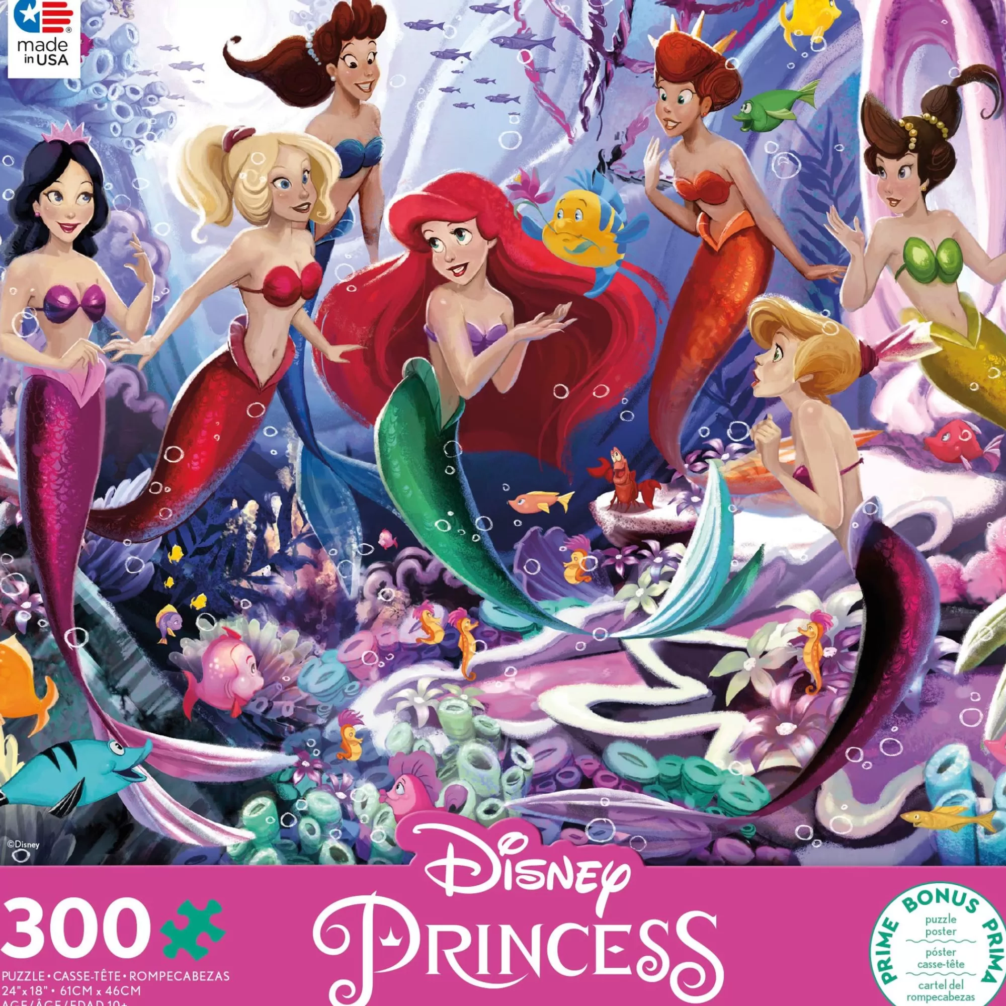Ceaco Disney 300 Oversized Pieces - Ariel And Her Sisters - 300 Piece Puzzle* Comic Art Puzzles