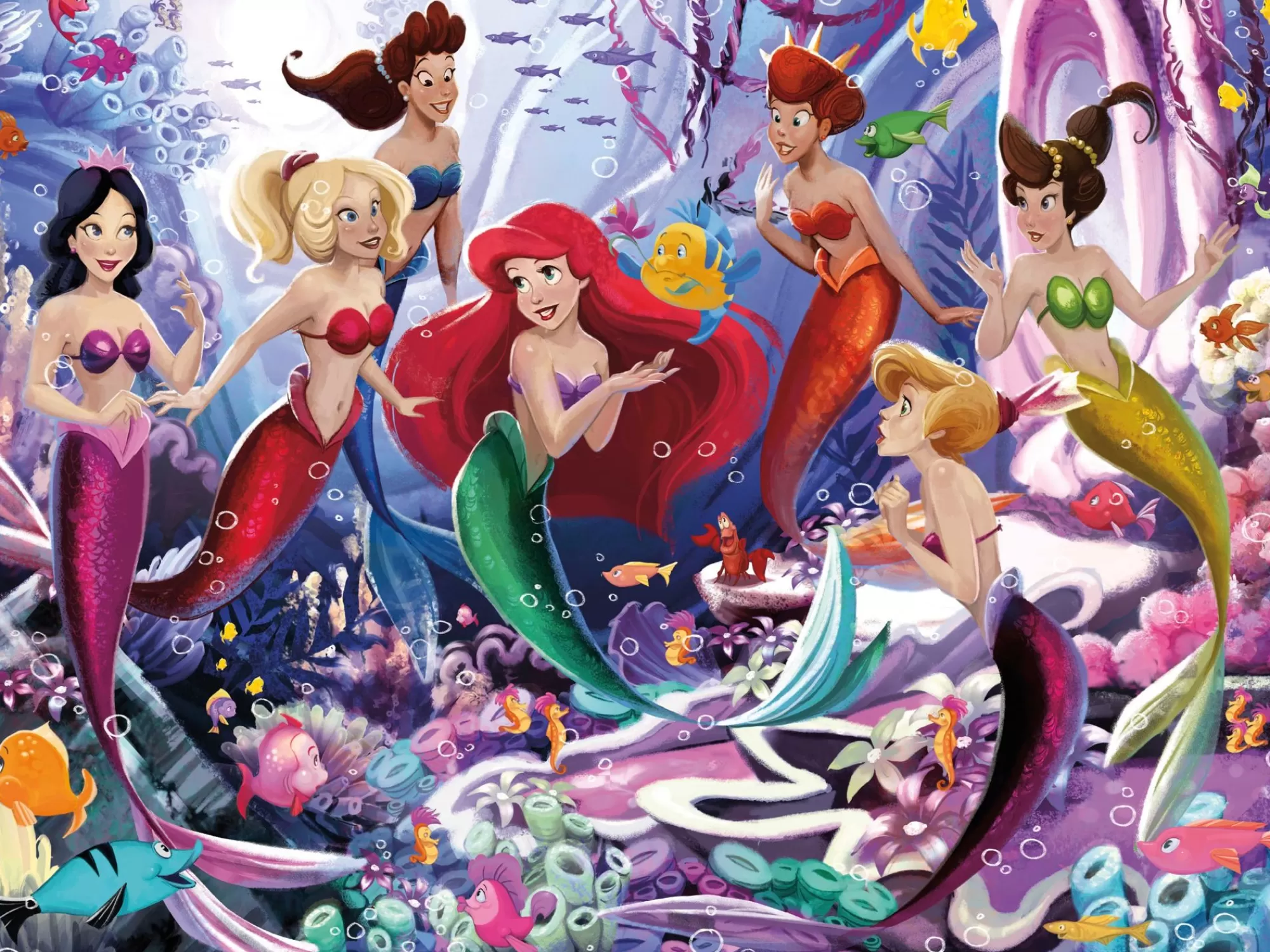 Ceaco Disney 300 Oversized Pieces - Ariel And Her Sisters - 300 Piece Puzzle* Comic Art Puzzles