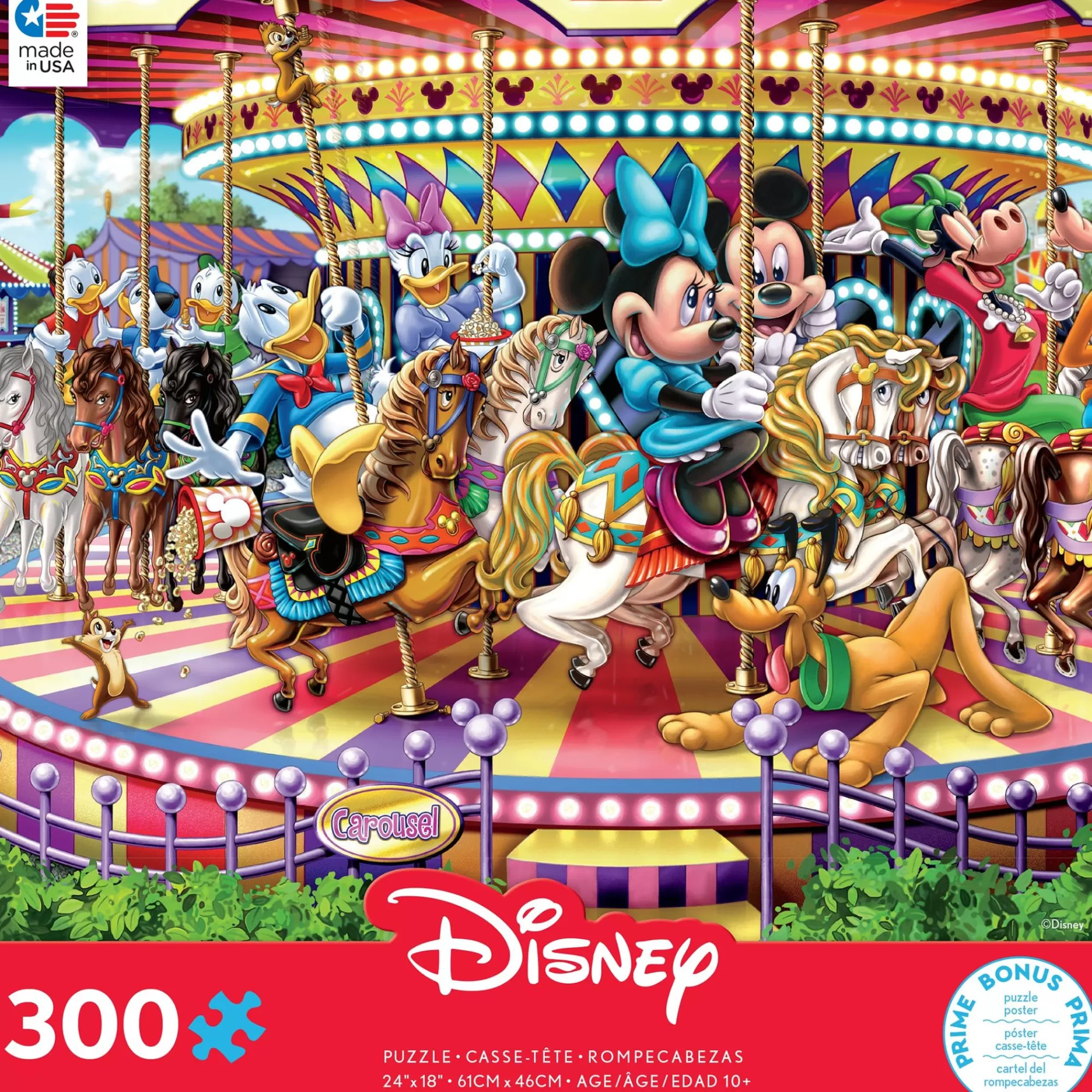 Ceaco Disney 300 Oversized Pieces - Carousel - 300 Piece Puzzle* Comic Art Puzzles