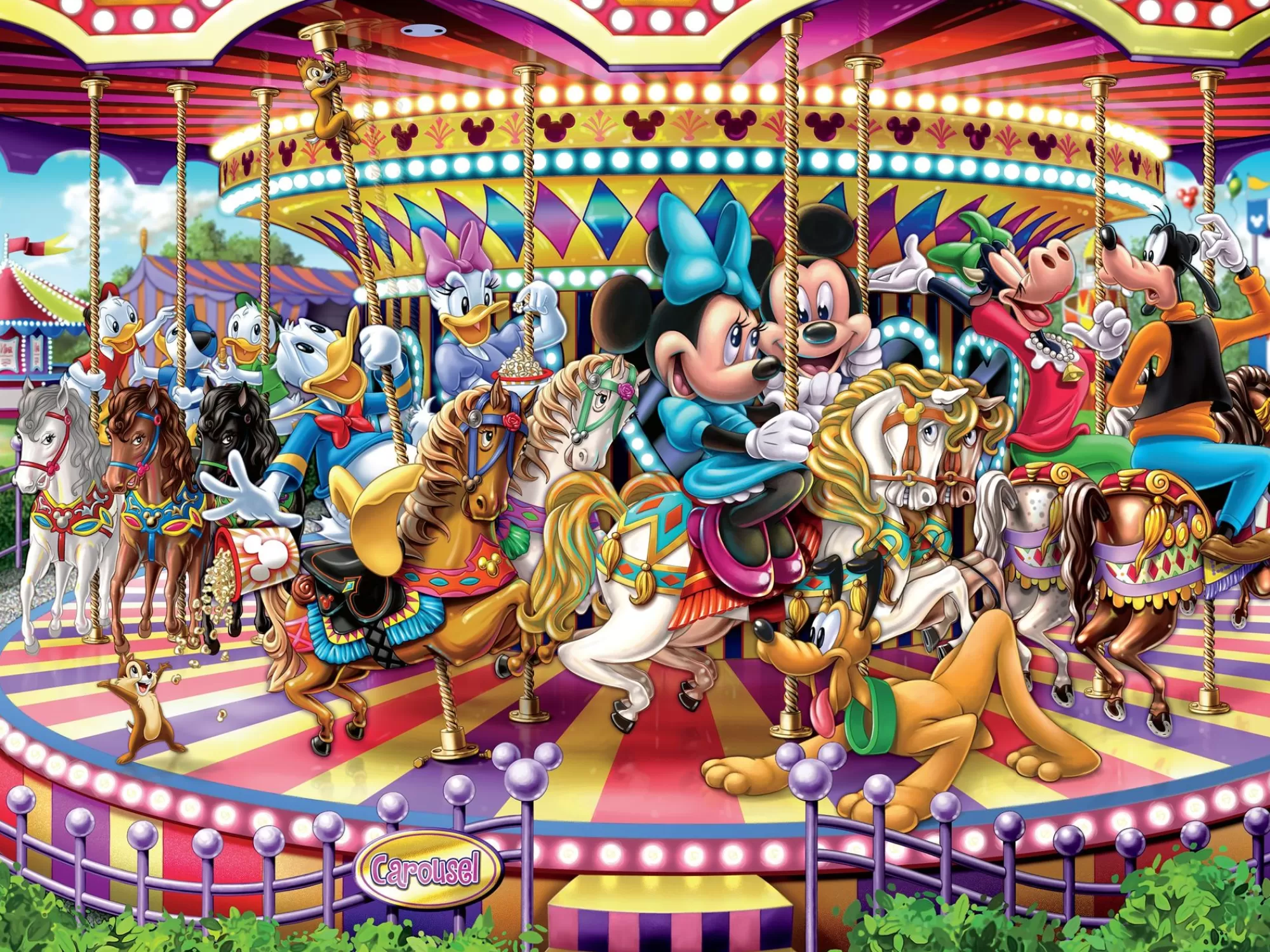 Ceaco Disney 300 Oversized Pieces - Carousel - 300 Piece Puzzle* Comic Art Puzzles