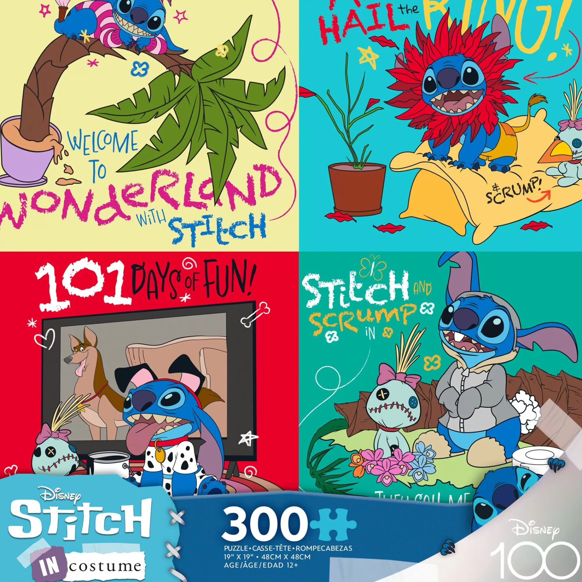Ceaco Disney 300 Oversized Pieces - Stitch Collage - 300 Piece Puzzle* Comic Art Puzzles