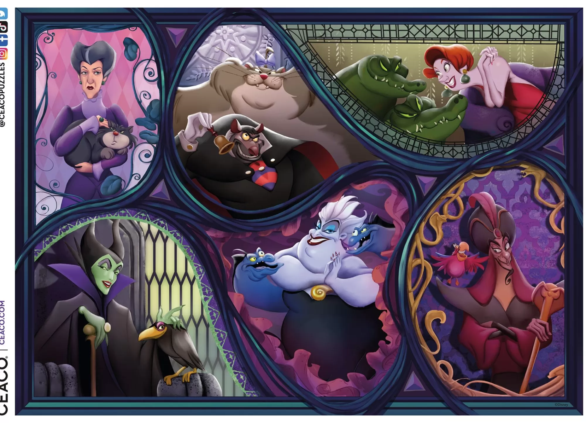 Ceaco Disney Fine Art - Villains And Their Pets - 1000 Piece Puzzle* Disney Puzzles