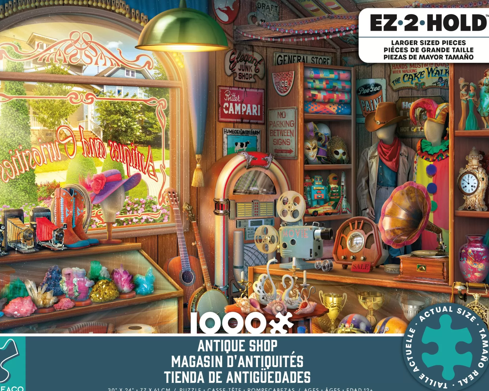 Ceaco Ez 2 Hold - Antique Shop - 1000 Oversized Piece Puzzle* Made In Usa' Puzzles