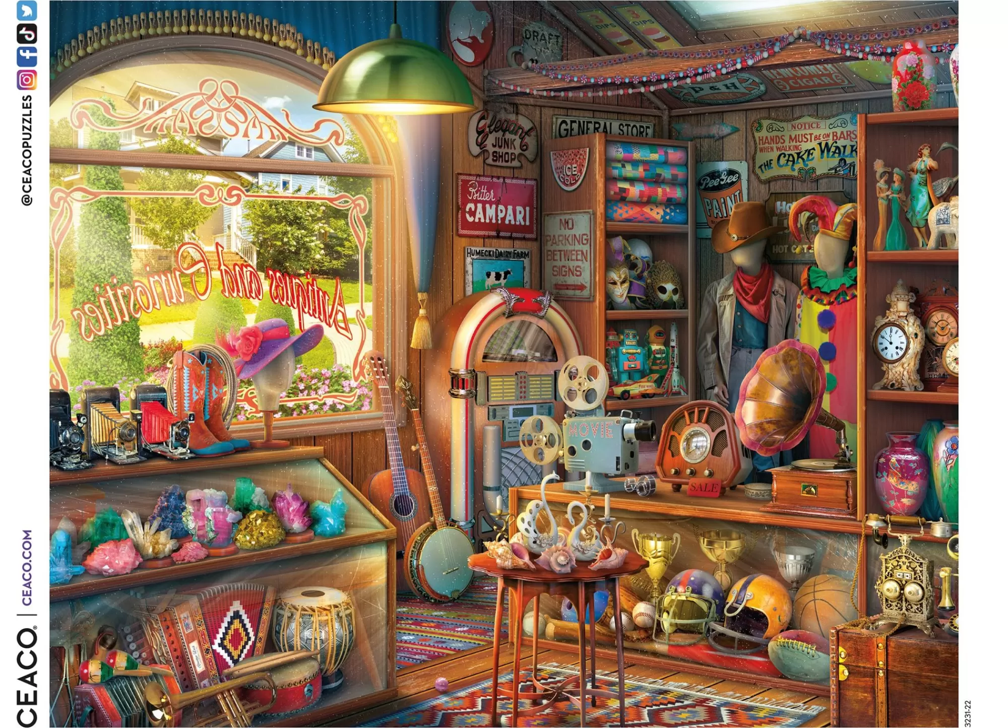 Ceaco Ez 2 Hold - Antique Shop - 1000 Oversized Piece Puzzle* Made In Usa' Puzzles