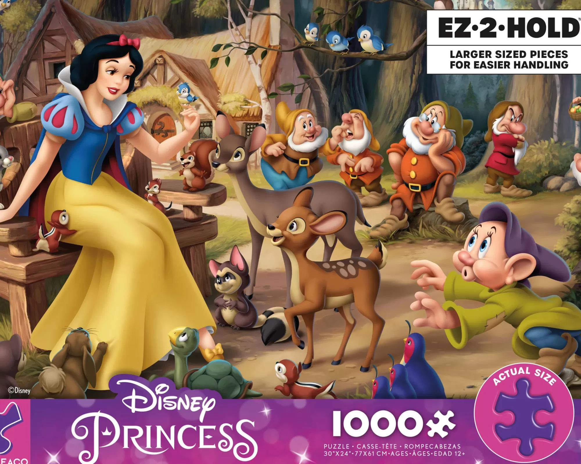 Ceaco Ez 2 Hold - Disney Snow White Delight - 1000 Oversized Piece Puzzle* Disney Puzzles
