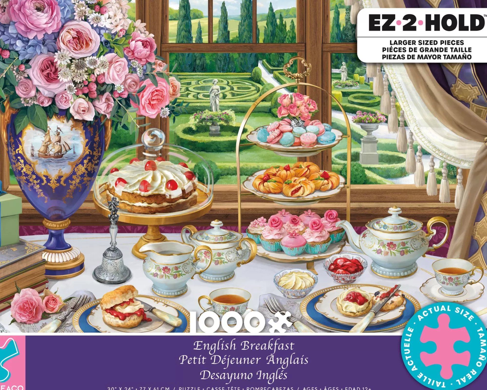 Ceaco Ez 2 Hold - English Breakfast - 1000 Oversized Piece Puzzle* Food Puzzles