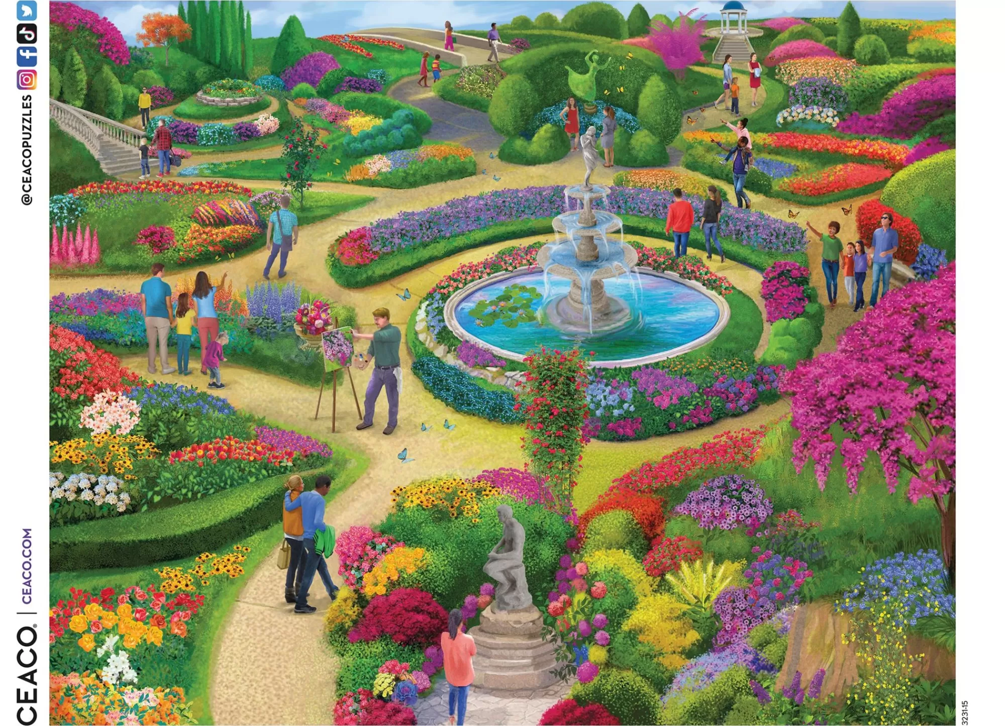 Ceaco Ez 2 Hold - Fantastic Garden - 1000 Oversized Piece Puzzle* Made In Usa' Puzzles