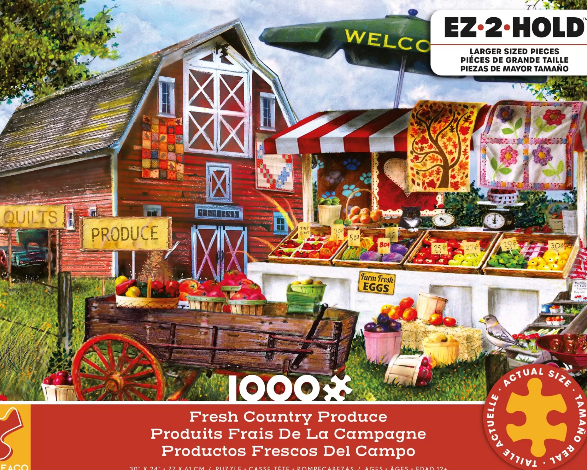Ceaco Ez 2 Hold - Fresh Country Produce - 1000 Oversized Piece Puzzle* Food Puzzles