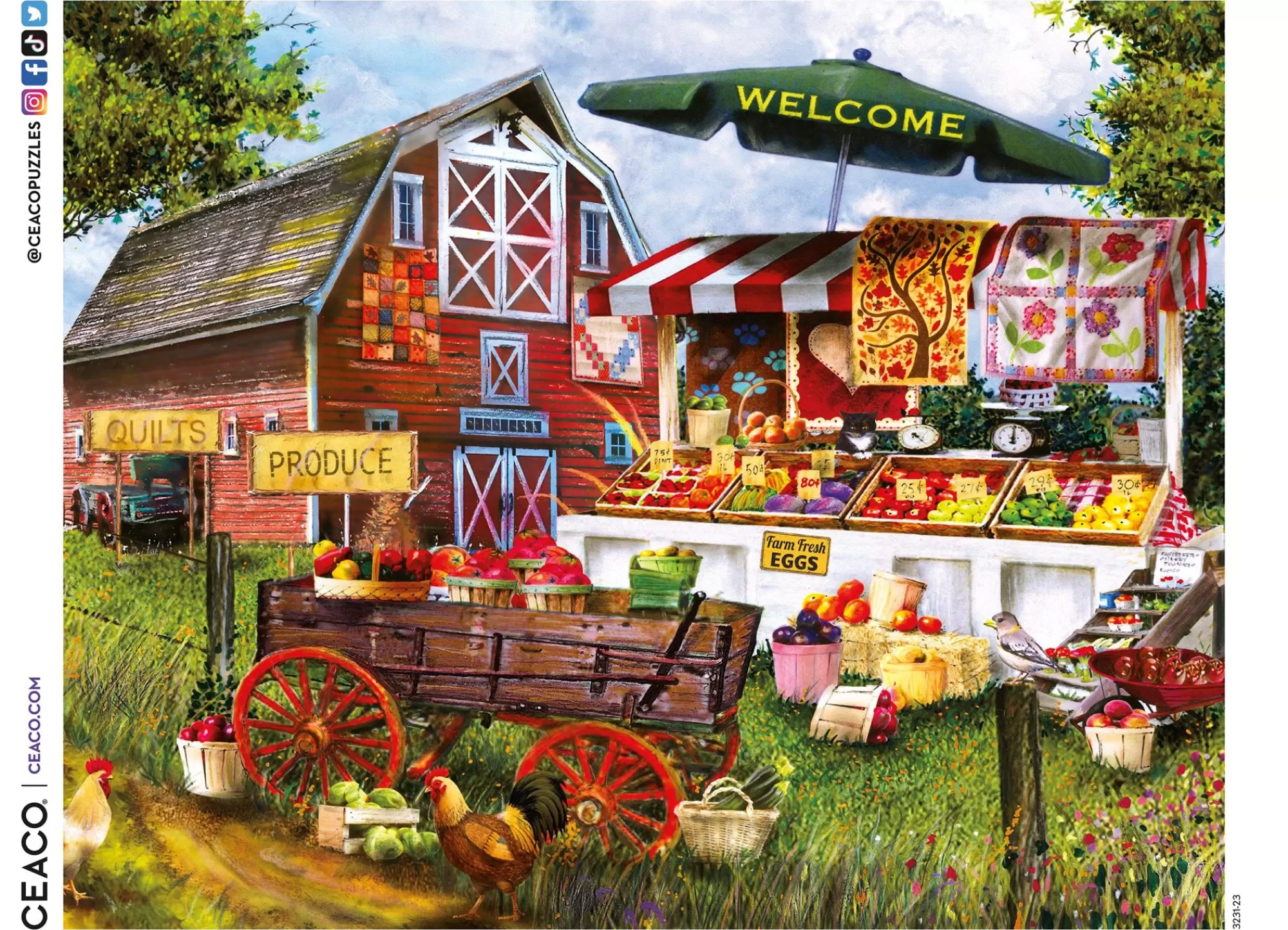 Ceaco Ez 2 Hold - Fresh Country Produce - 1000 Oversized Piece Puzzle* Food Puzzles