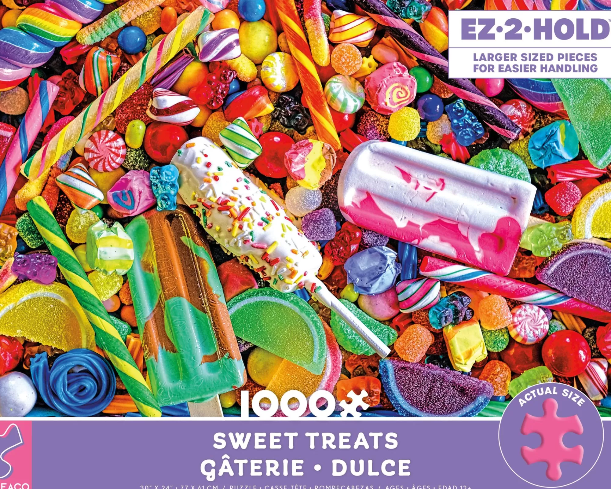 Ceaco Ez 2 Hold - Sweet Treats - 1000 Oversized Piece Puzzle* Food Puzzles