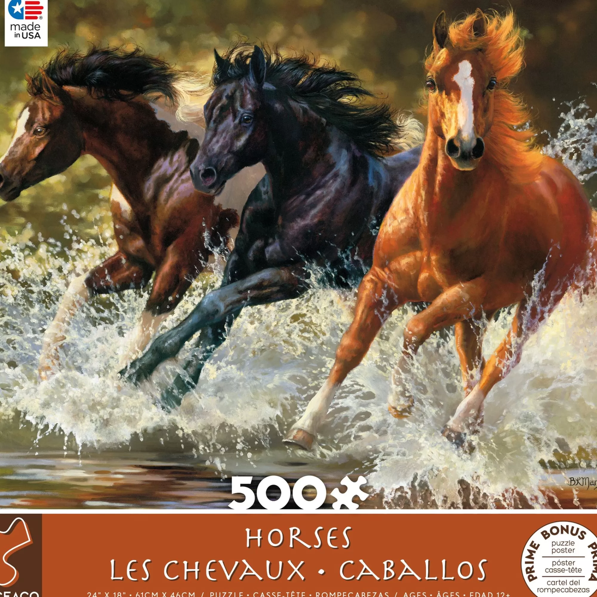 Ceaco Horses - Splash - 500 Piece Puzzle* Animal Puzzles