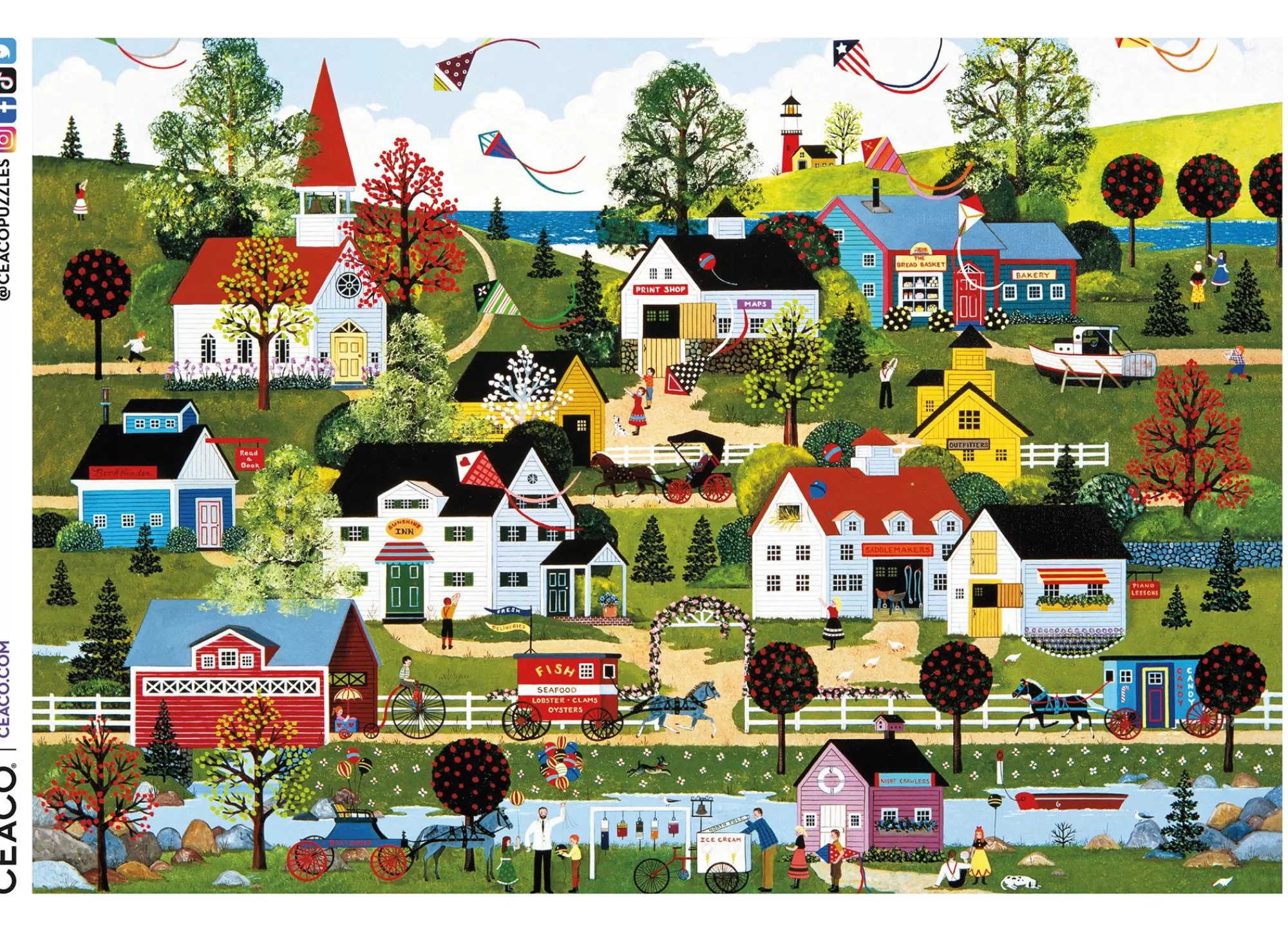 Ceaco Jane Wooster Scott- On The Summer Wind - 2000 Piece Puzzle* Americana Puzzles