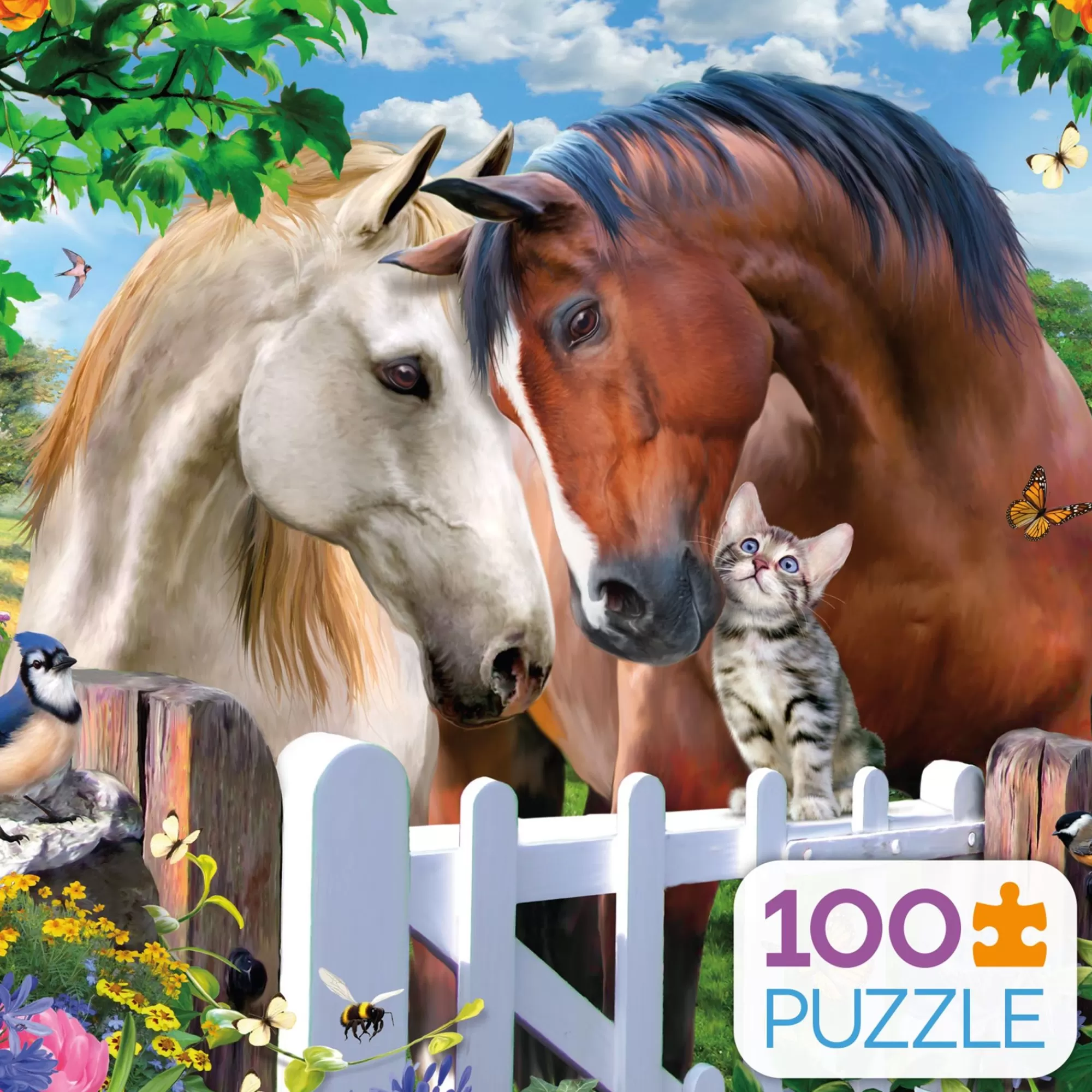 Ceaco Kids 100 Piece Puzzle - Garden Gate Friends - 100 Piece Puzzle* Animal Puzzles