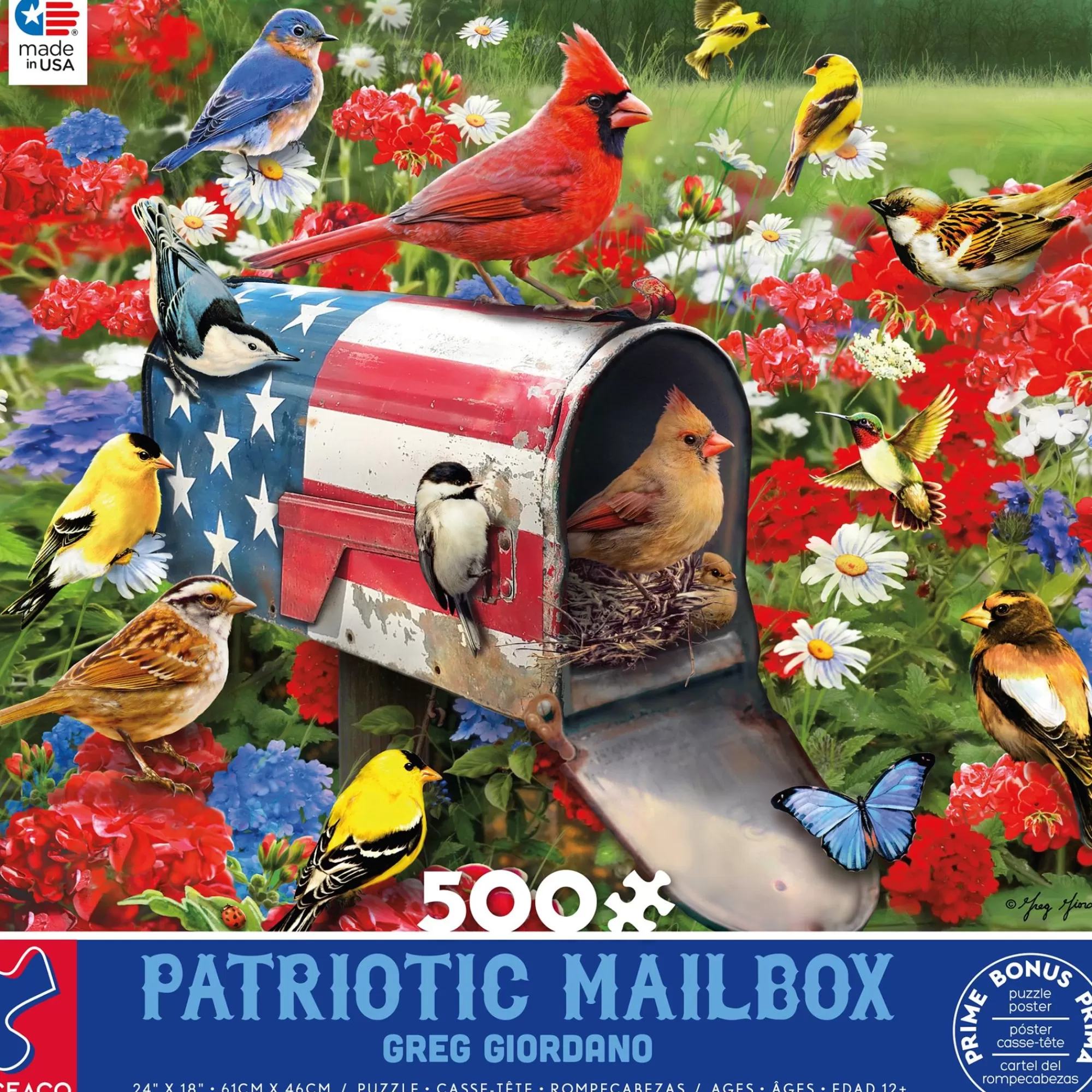 Ceaco Land Of The Free - Patriotic Mail Box - 500 Piece Puzzle* Americana Puzzles