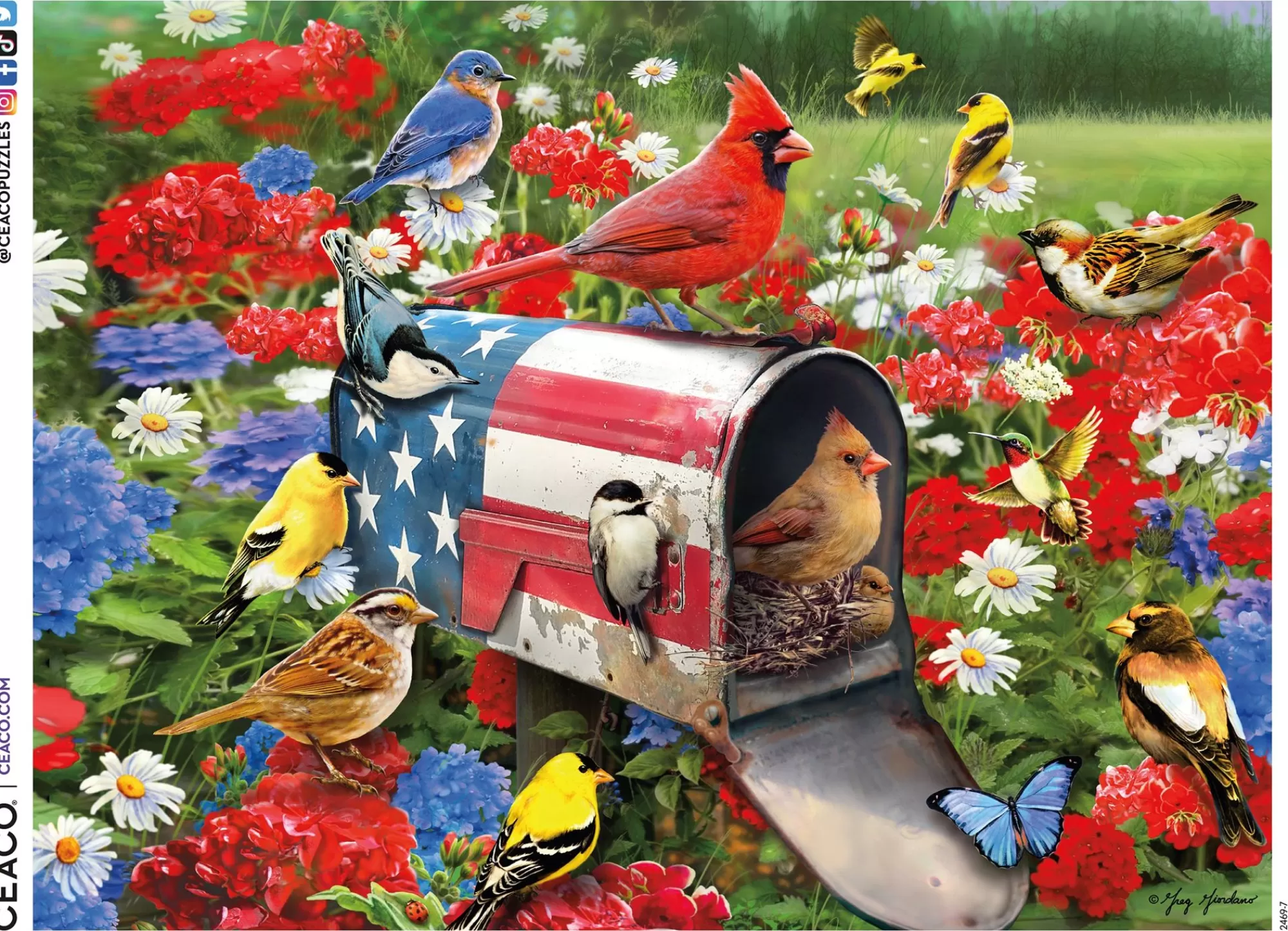 Ceaco Land Of The Free - Patriotic Mail Box - 500 Piece Puzzle* Americana Puzzles