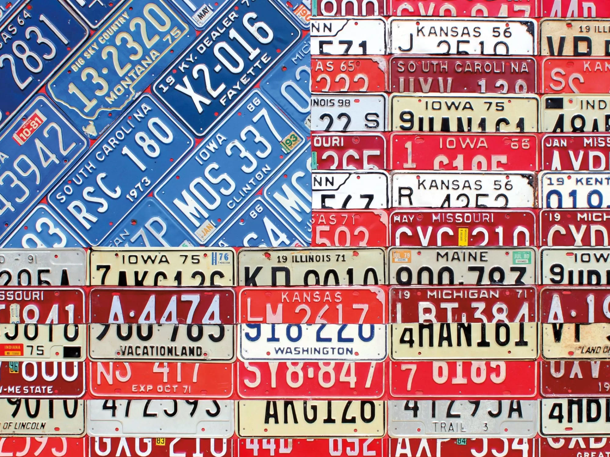Ceaco Land Of The Free - Usa License Plates - 550 Piece Puzzle* Americana Puzzles