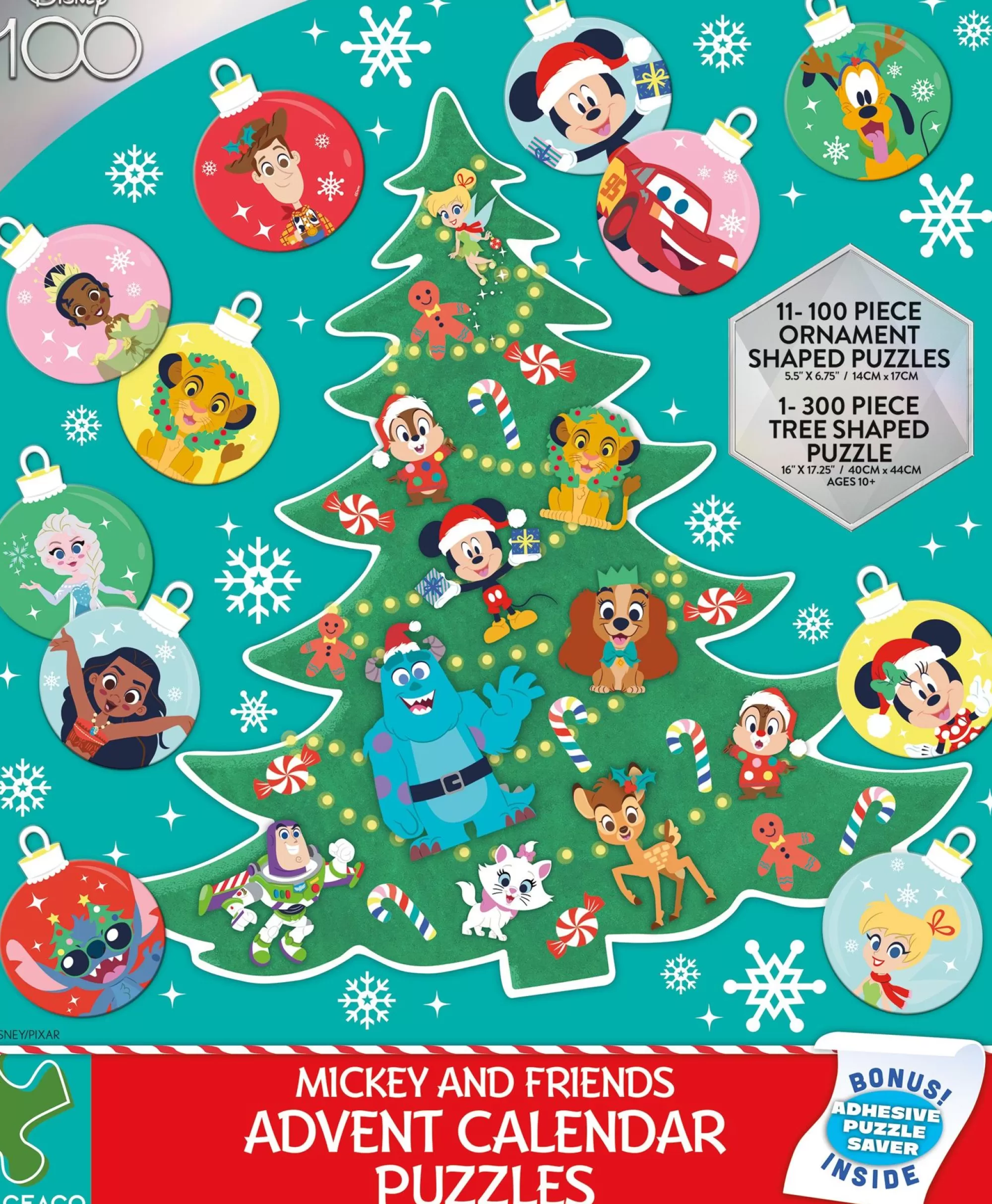 Ceaco Mickey'S 12 Days Of Christmas Advent Calendar - 12 Puzzle Set* Holiday Puzzles