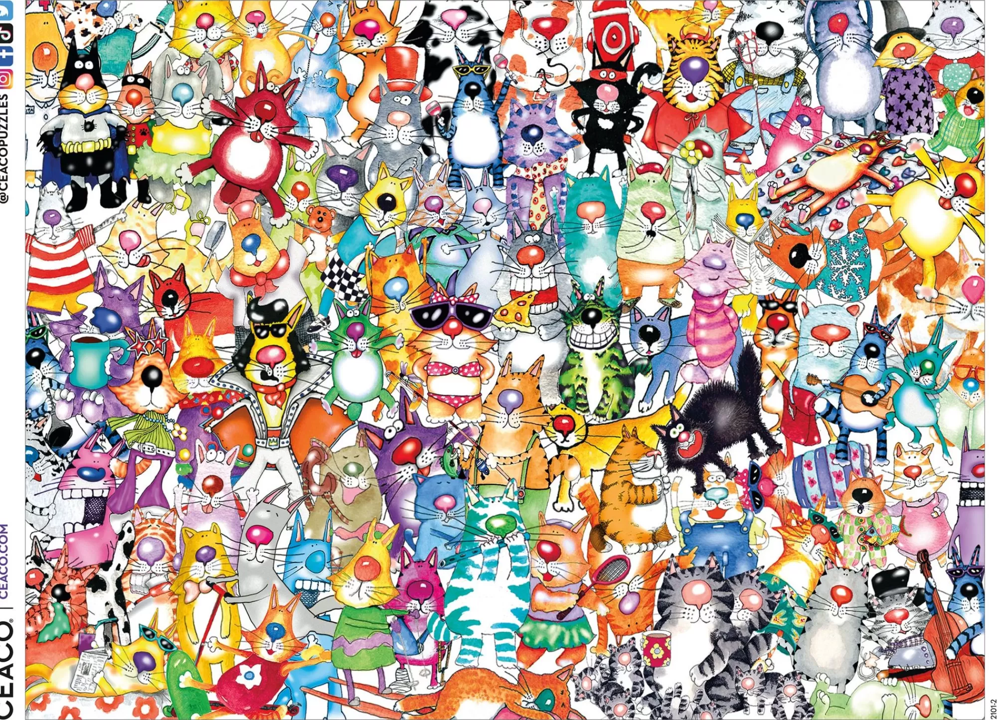 Ceaco One Hundred And One - Cats And Fish - 300 Piece Puzzle* Comic Art Puzzles