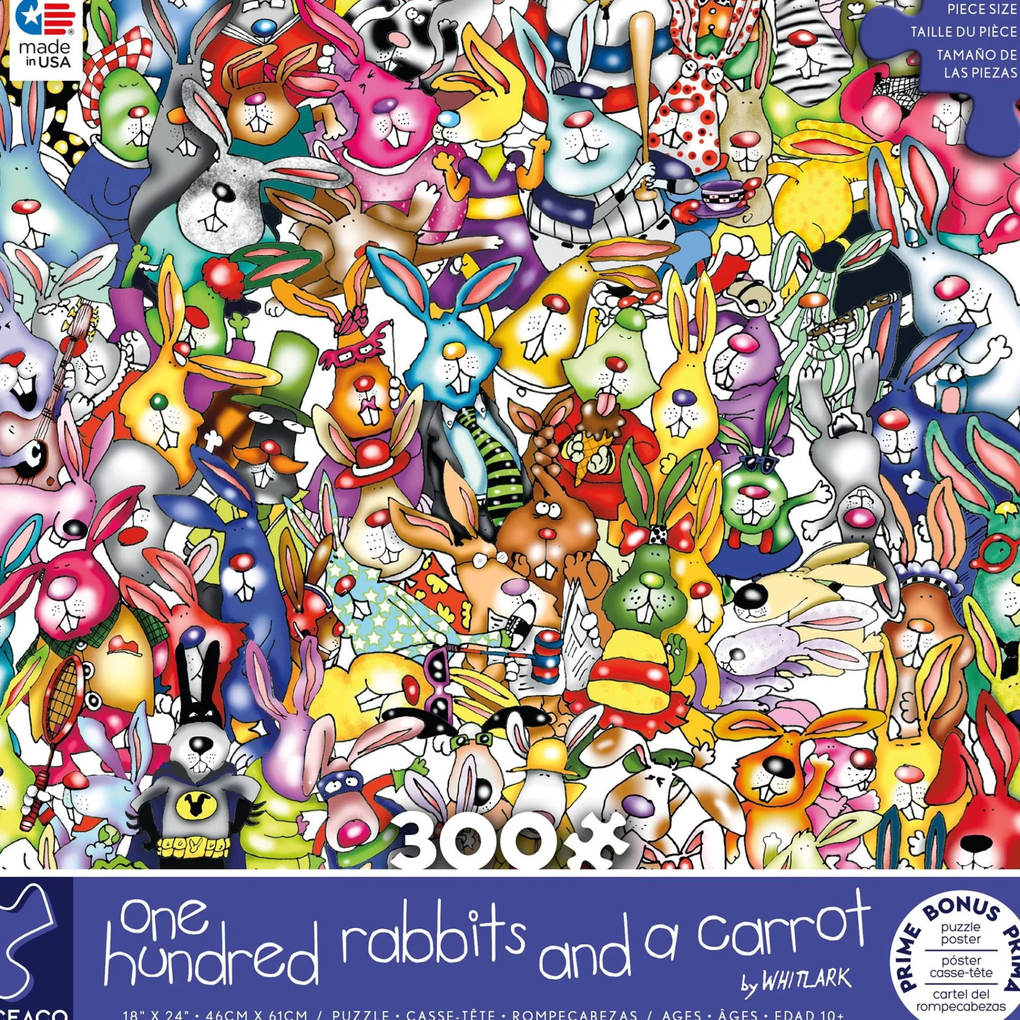 Ceaco One Hundred And One - Rabbits And A Carrot- 300 Piece Puzzle* Comic Art Puzzles