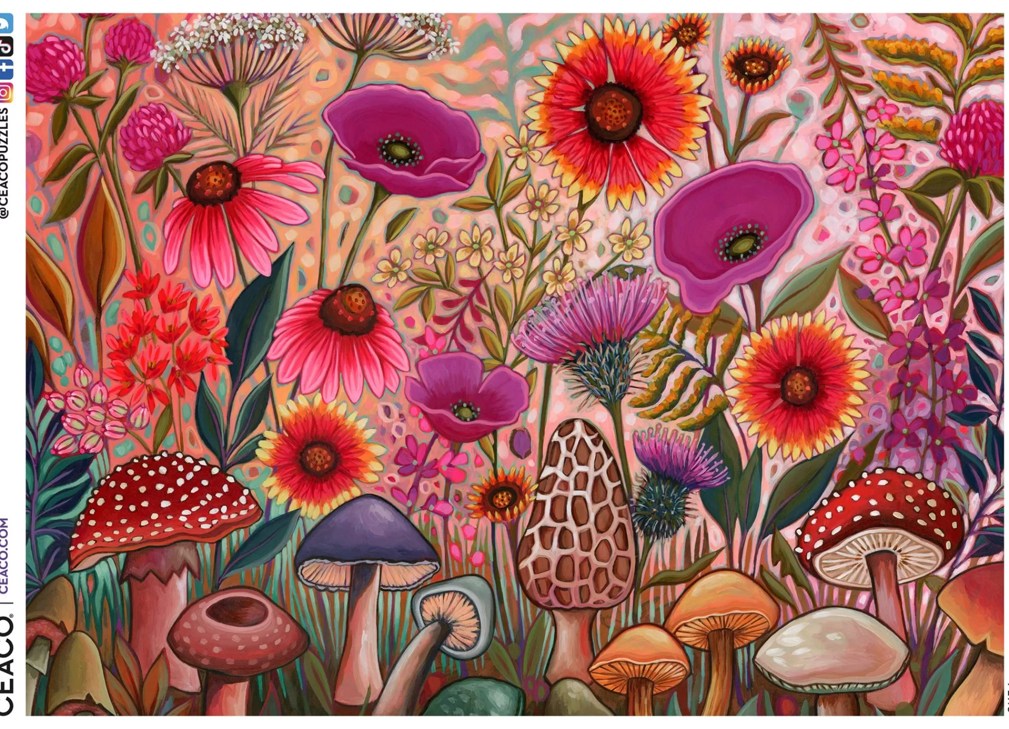 Ceaco Peggy'S Garden - Morel Of The Story - 1000 Piece Puzzle* Flowers Puzzles