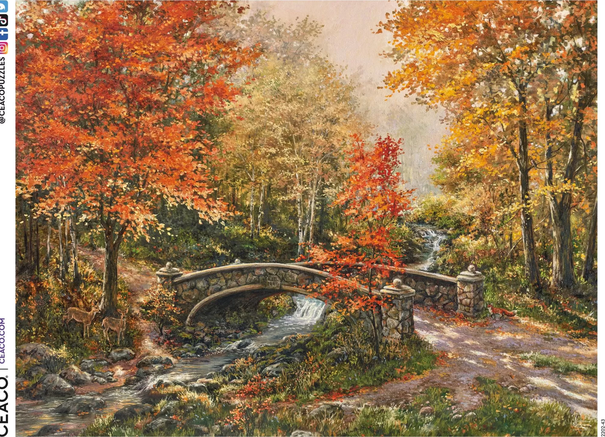 Ceaco Thomas Kinkade - Fall At Fox Creek Bridge- 300 Piece Puzzle* Landscapes