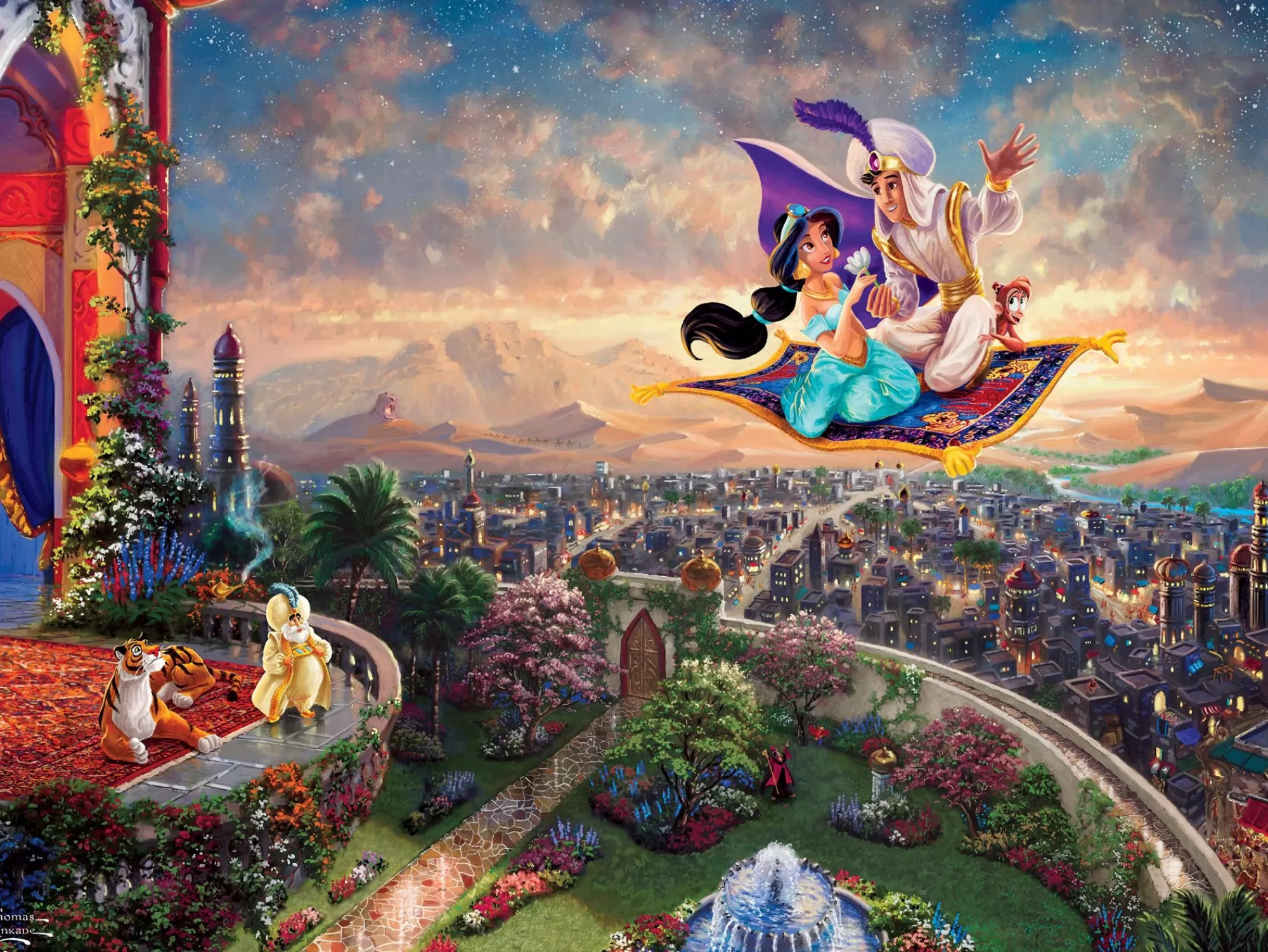 Ceaco Thomas Kinkade Disney - Aladdin - 300 Oversized Piece Puzzle* Disney Puzzles