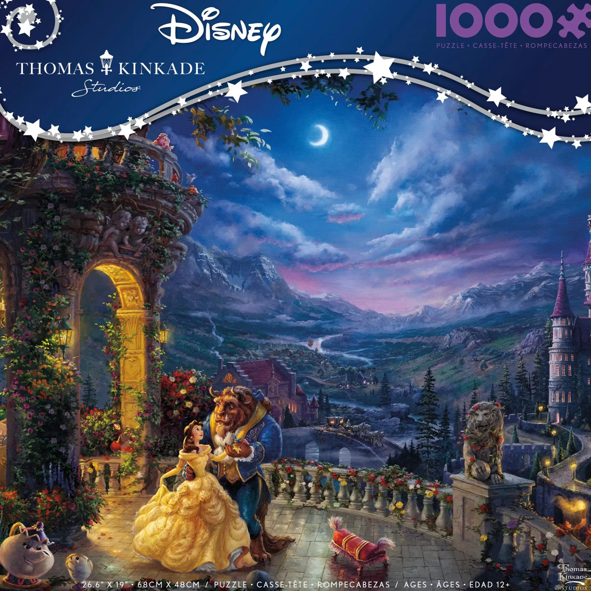 Ceaco Thomas Kinkade Disney - Beauty & The Beast Dancing In The Moonlight - 1000 Piece Puzzle* Disney Puzzles