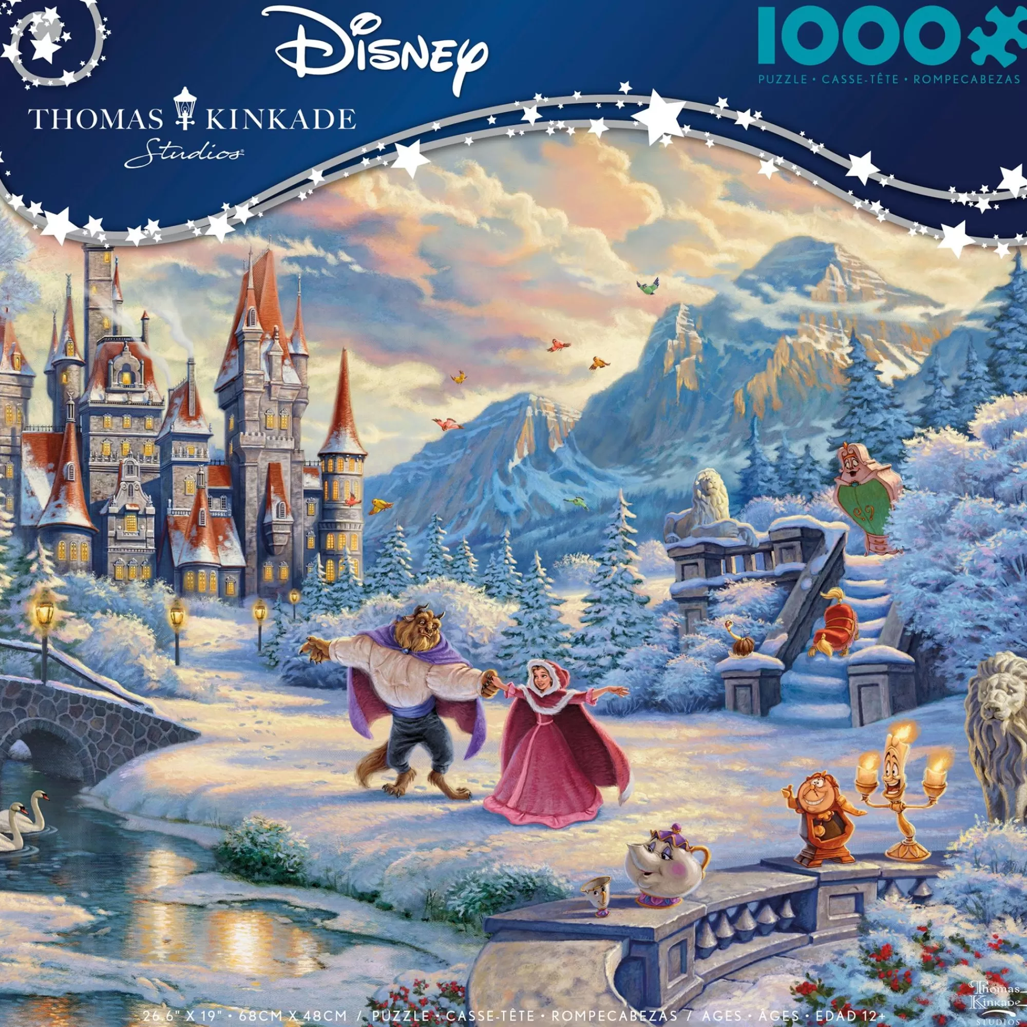 Ceaco Thomas Kinkade Disney - Beauty & The Beast Winter Enchantment - 1000 Piece Puzzle* Holiday Puzzles