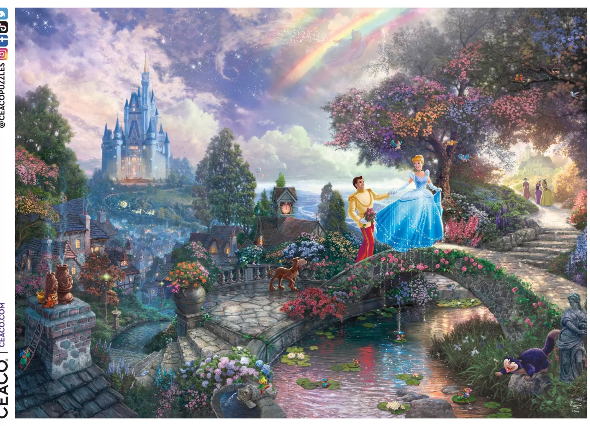 Ceaco Thomas Kinkade Disney - Cinderella Wishes Upon A Dream- 1000 Piece Puzzle* Disney Puzzles