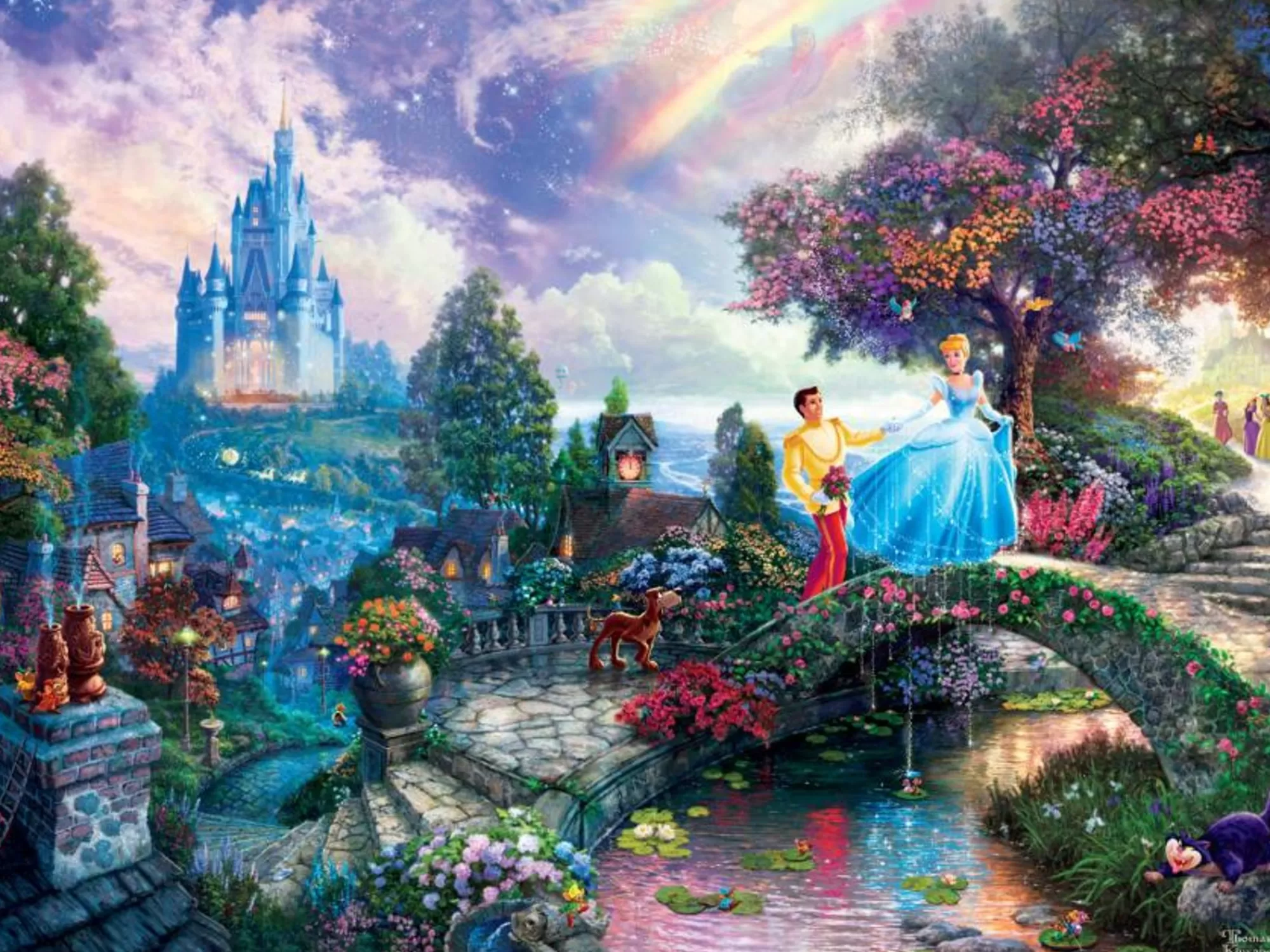 Ceaco Thomas Kinkade Disney - Cinderella Wishes Upon A Dream - 750 Piece Puzzle* Disney Puzzles
