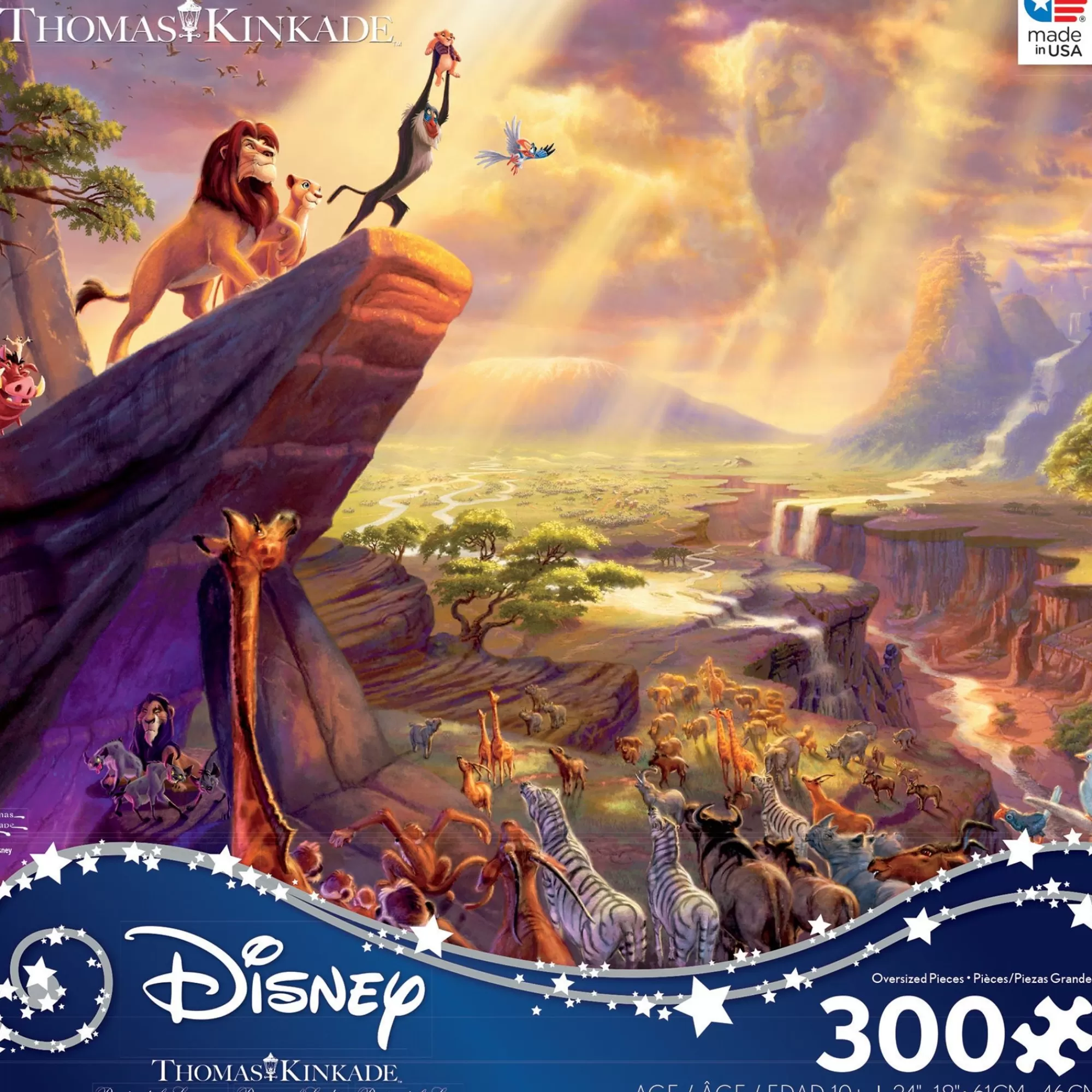 Ceaco Thomas Kinkade Disney - Lion King - 300 Oversized Piece Puzzle* Disney Puzzles