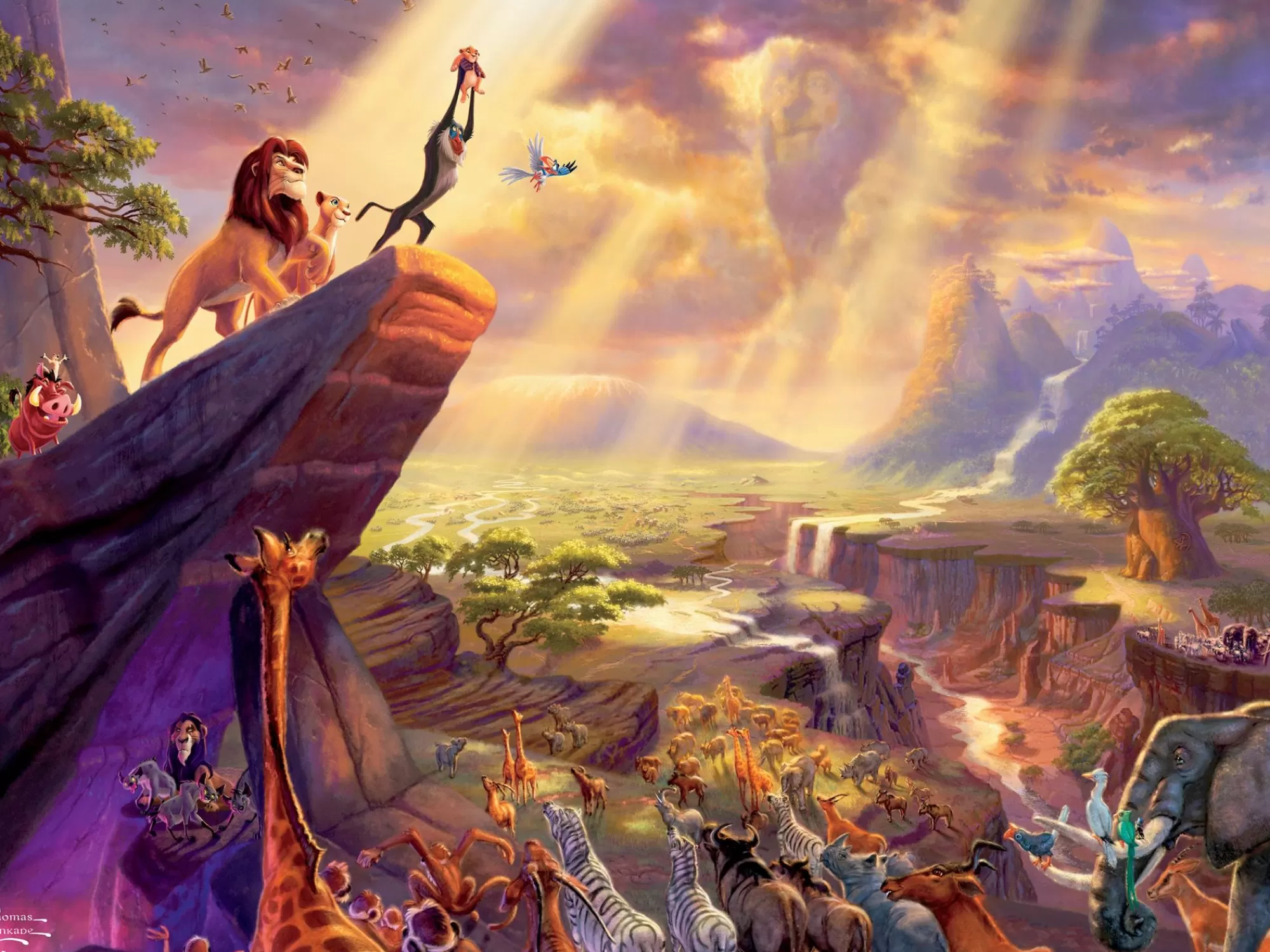Ceaco Thomas Kinkade Disney - Lion King - 300 Oversized Piece Puzzle* Disney Puzzles