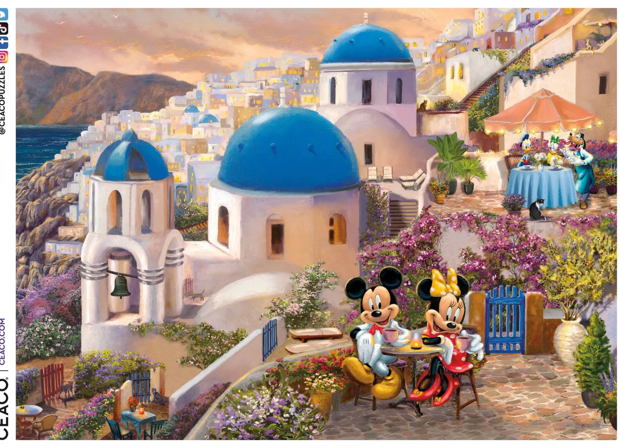 Ceaco Thomas Kinkade Disney - Mickey And Minnie In Greece - 1000 Piece Puzzle* Disney Puzzles