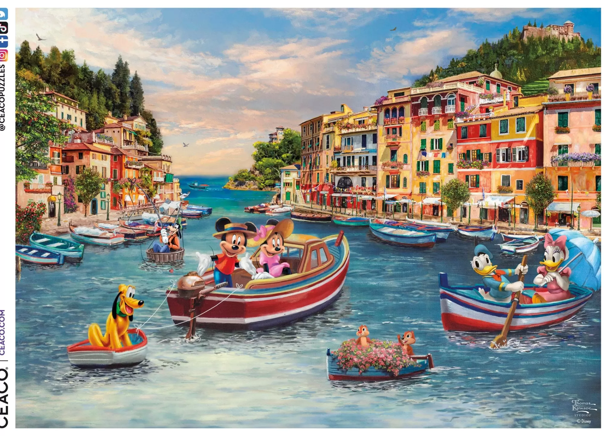 Ceaco Thomas Kinkade Disney - Mickey And Minnie In Italy - 1000 Piece Puzzle* Disney Puzzles