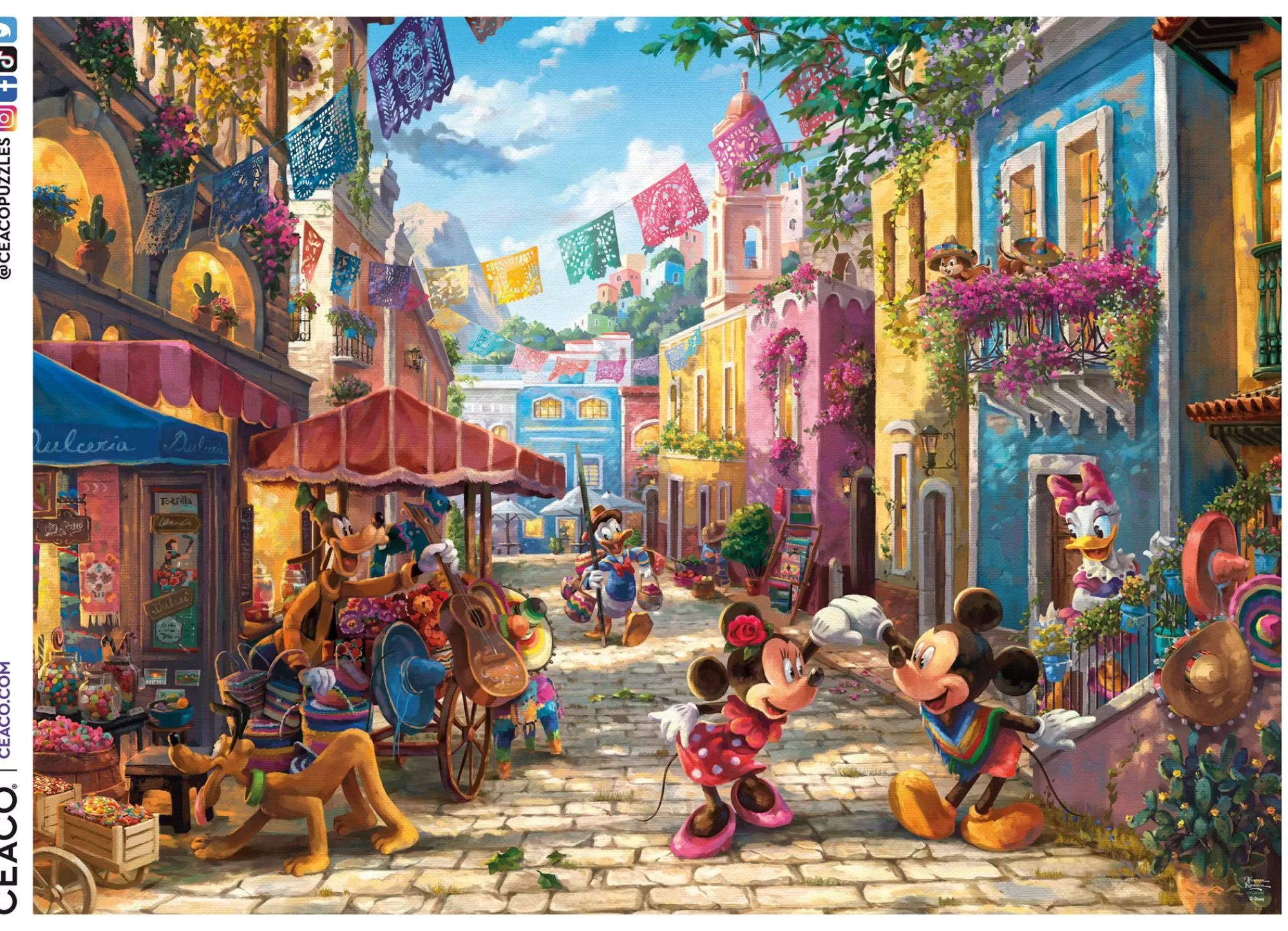 Ceaco Thomas Kinkade Disney - Mickey And Minnie In Mexico - 1000 Piece Puzzle* Disney Puzzles