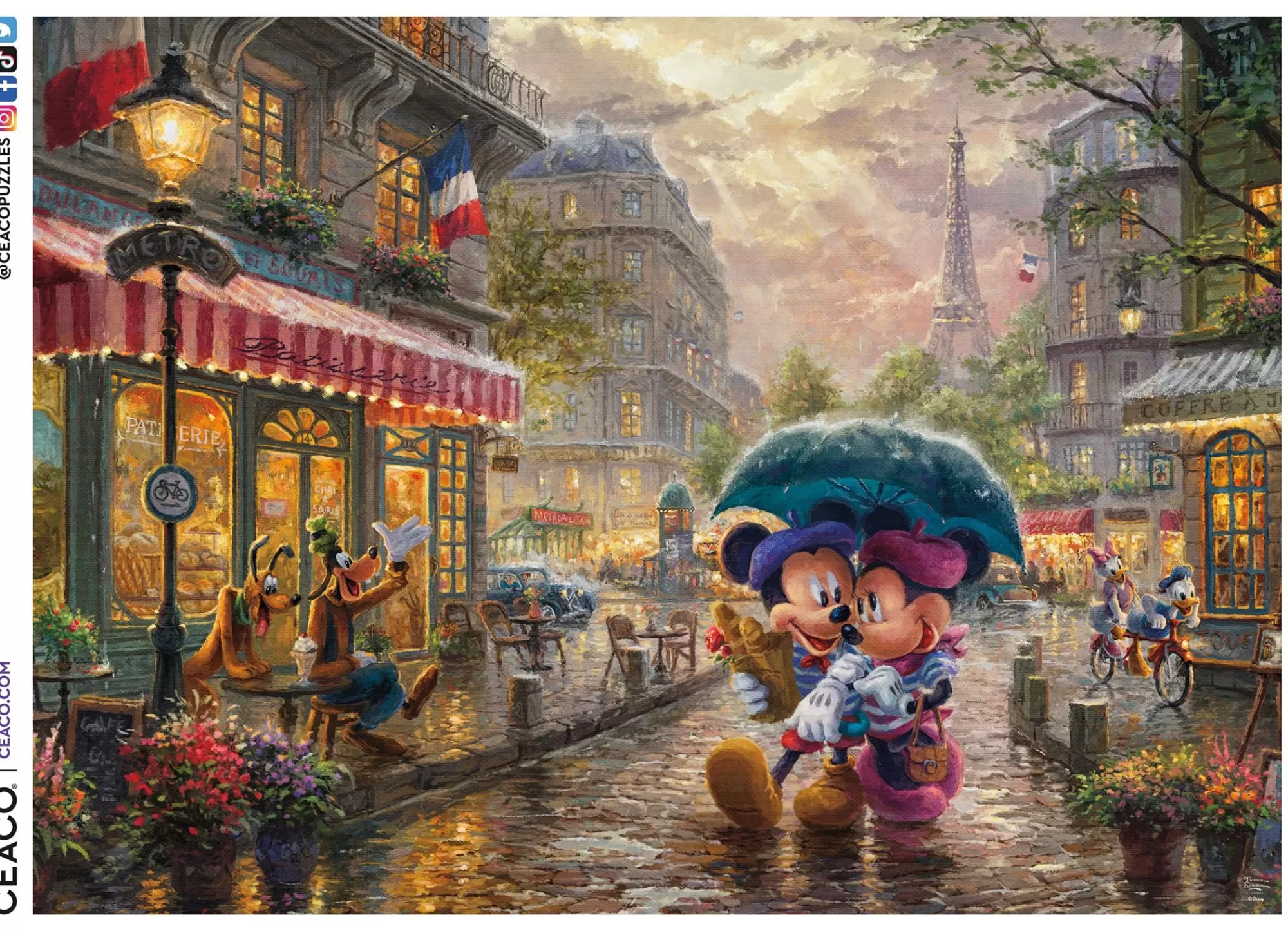 Ceaco Thomas Kinkade Disney - Mickey And Minnie In Paris - 1000 Piece Puzzle* Disney Puzzles
