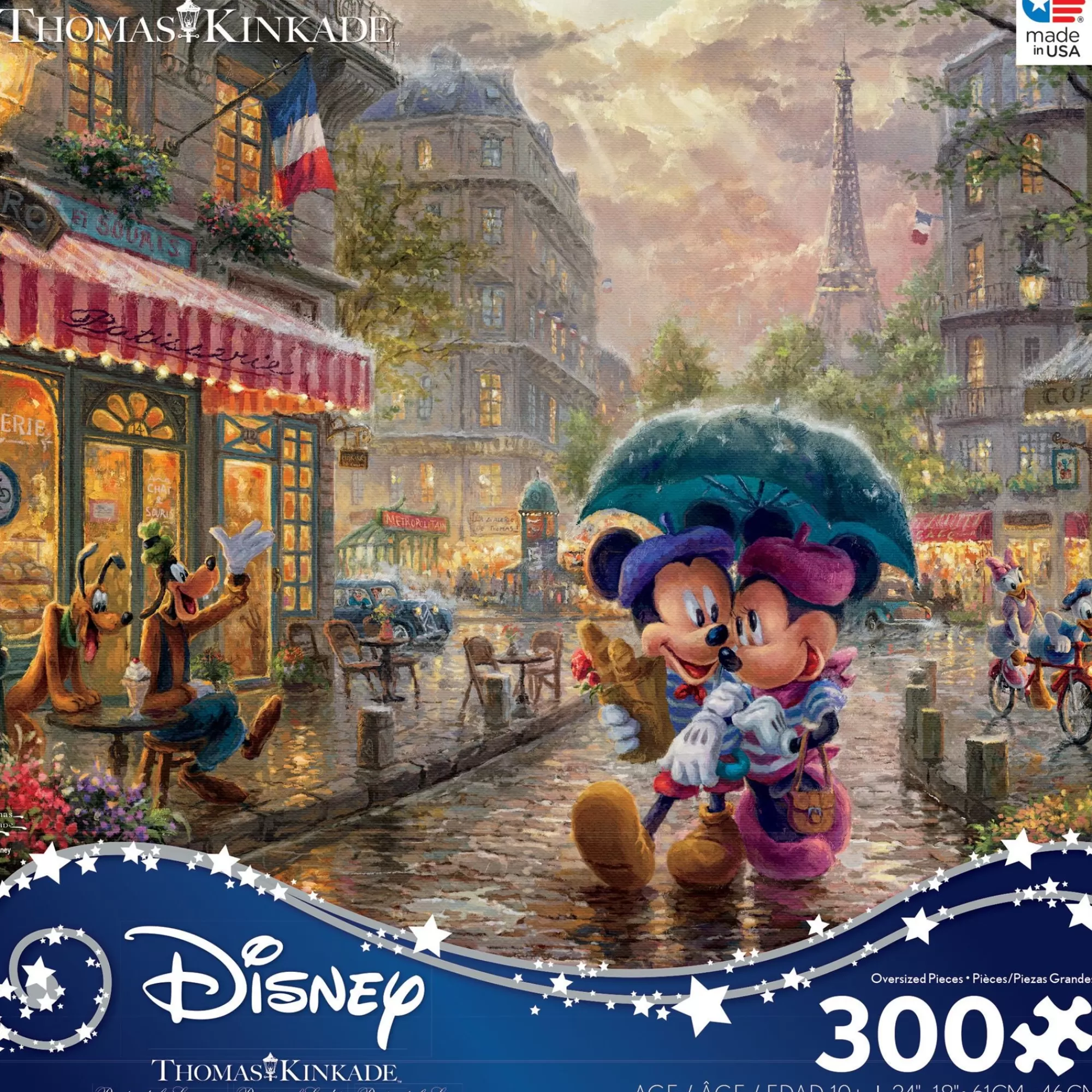 Ceaco Thomas Kinkade Disney - Mickey And Minnie In Paris - 300 Oversized Piece Puzzle* Disney Puzzles