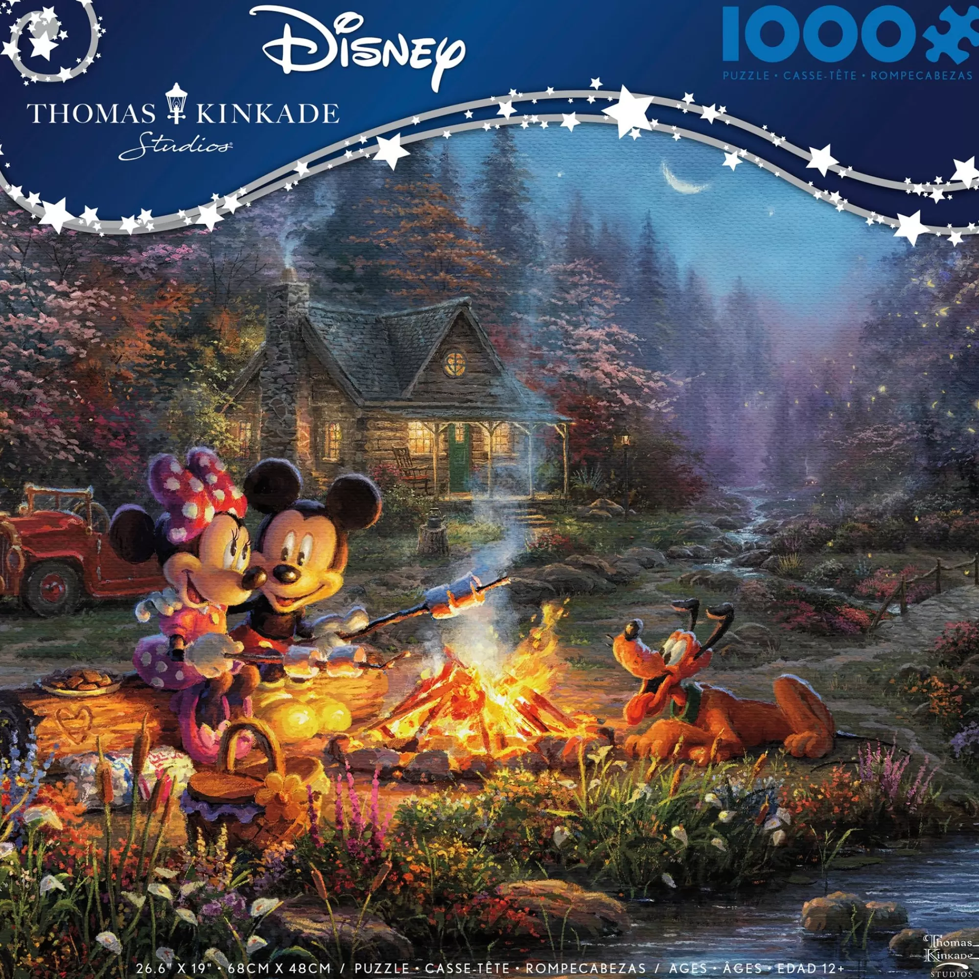 Ceaco Thomas Kinkade Disney - Mickey And Minnie Sweetheart Campfire - 1000 Piece Puzzle* Disney Puzzles