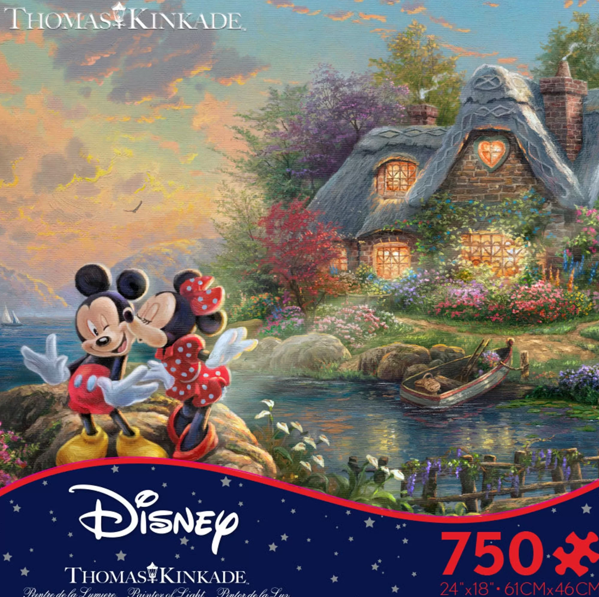 Ceaco Thomas Kinkade Disney - Mickey And Minnie Sweetheart Cove - 750 Piece Puzzle* Disney Puzzles