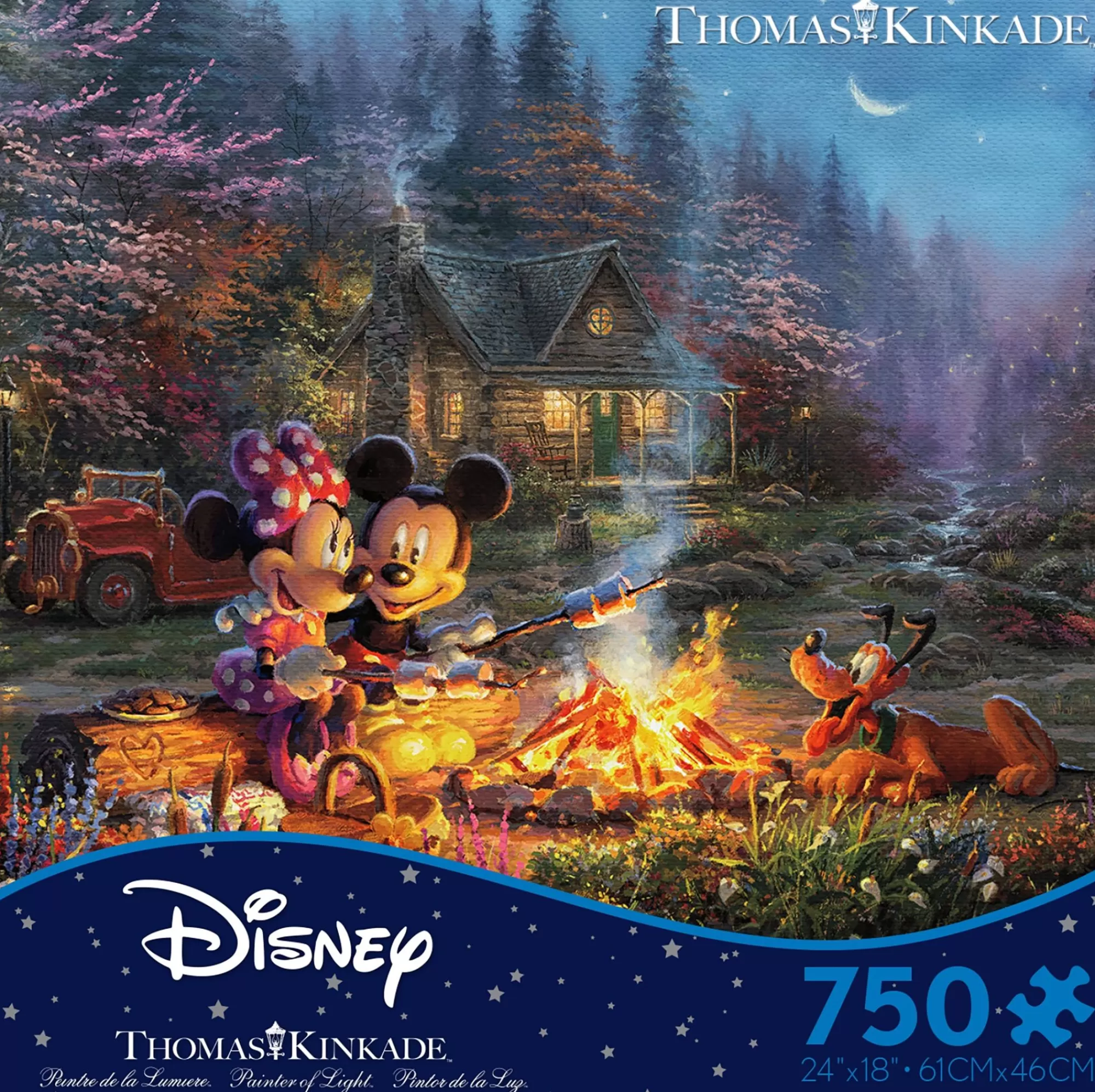 Ceaco Thomas Kinkade Disney - Mickey And Minnie Sweetheart Fire - 750 Piece Puzzle* Disney Puzzles
