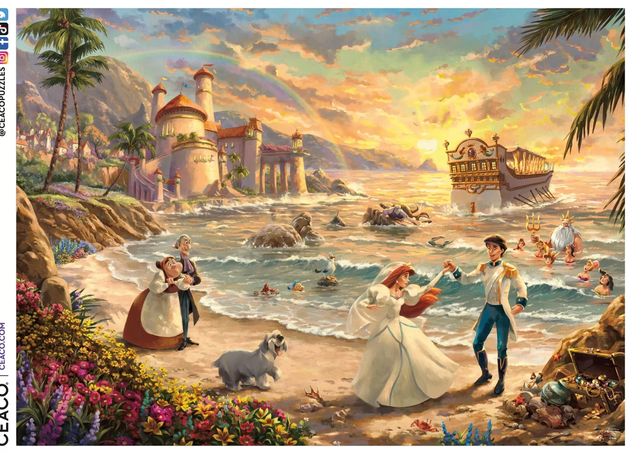 Ceaco Thomas Kinkade Disney - The Little Mermaid Celebration Of Love - 1000 Piece Puzzle* Disney Puzzles