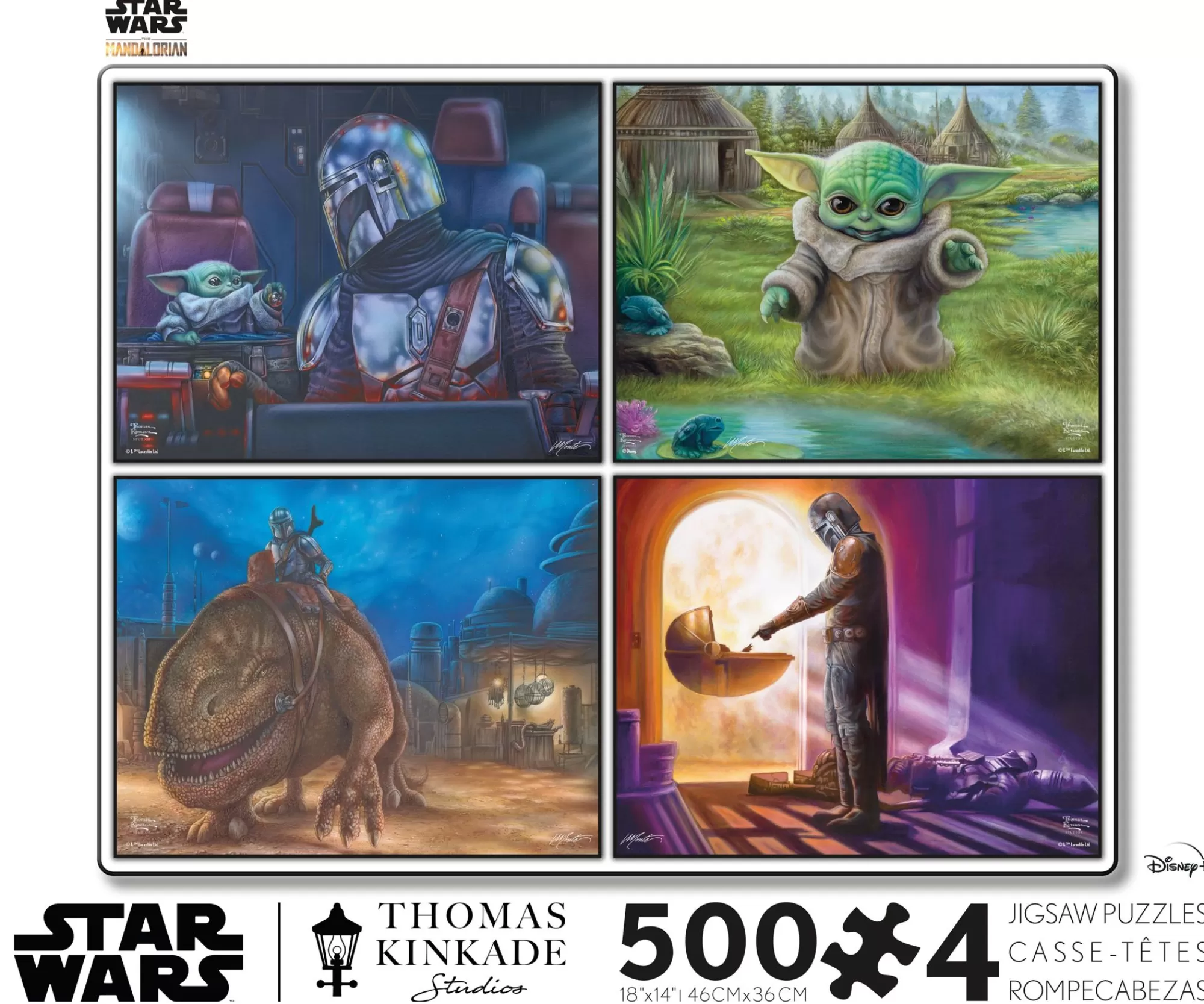 Ceaco Thomas Kinkade Star Wars Mandalorian - Multipack - 4 In 1 Puzzles* Disney Puzzles