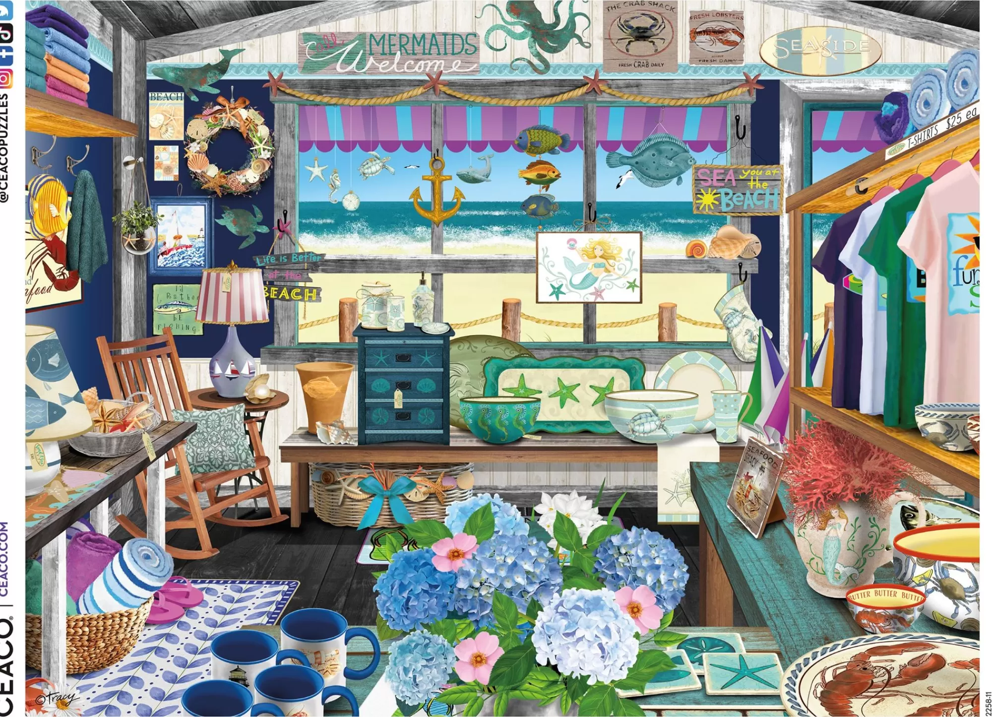 Ceaco Tracy Flickinger - Sea & Sand Gift Shoppe - 300 Piece Puzzle* Flowers Puzzles